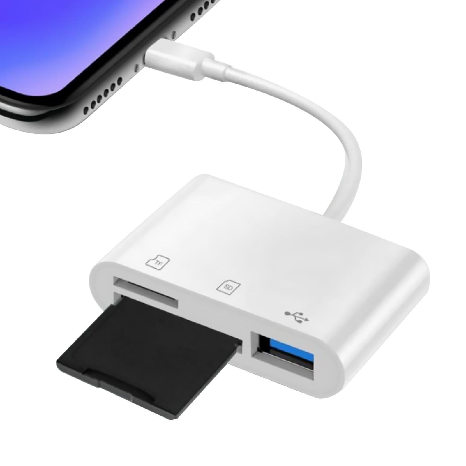 3-Port USB Type C to Card Reader Adapter SD Card Reader For MacBook Pro Laptop f