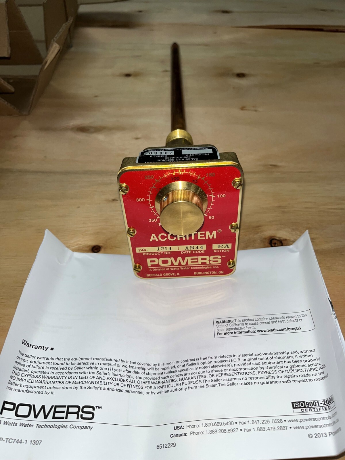 NEW Powers 744-1214 Accritem Pneumatic Temp Controller NIB Full Factory Warranty