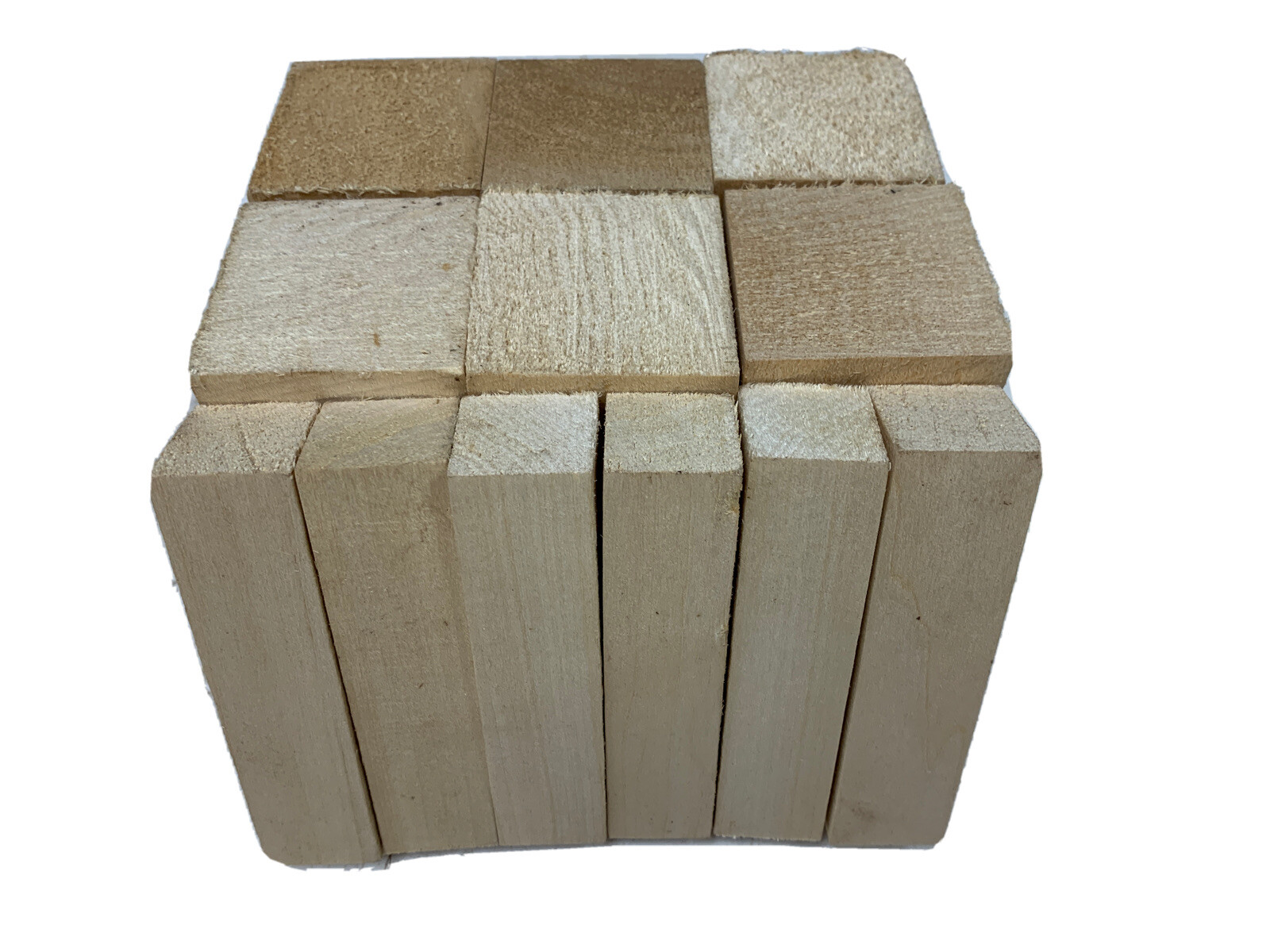 12 Pcs, Basswood Carving Wood Blocks 1x 1x 4 (6 Pcs) + 2x 2x 4 (6 Pcs)