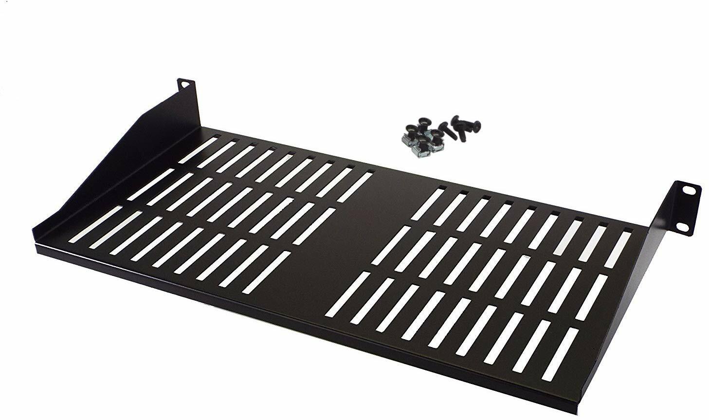 CNAweb 1U 19-Inch Vented Rackmount Shelf for Network Cabinet Rack 9" Deep