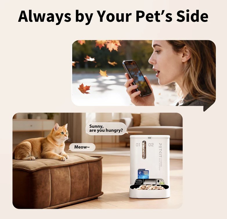 PetKit YumShare Dual-Hopper w/Camera Gen 1 Smart Pet Feeder, 5L Capacity Total