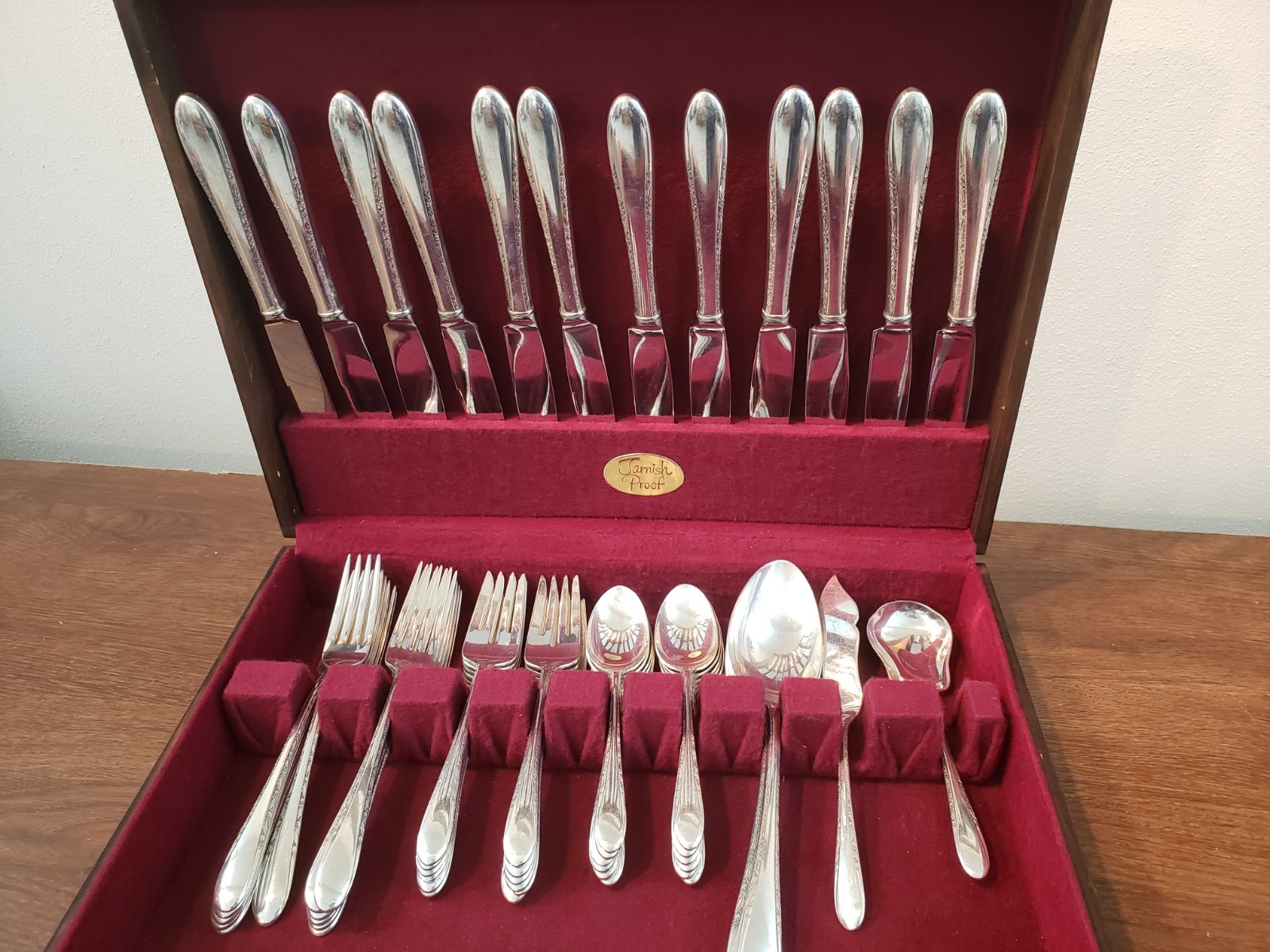 VTG 53 Pcs Gorham Plate Pat 1940 Flatware "Invitation" Service for 12 in Chest