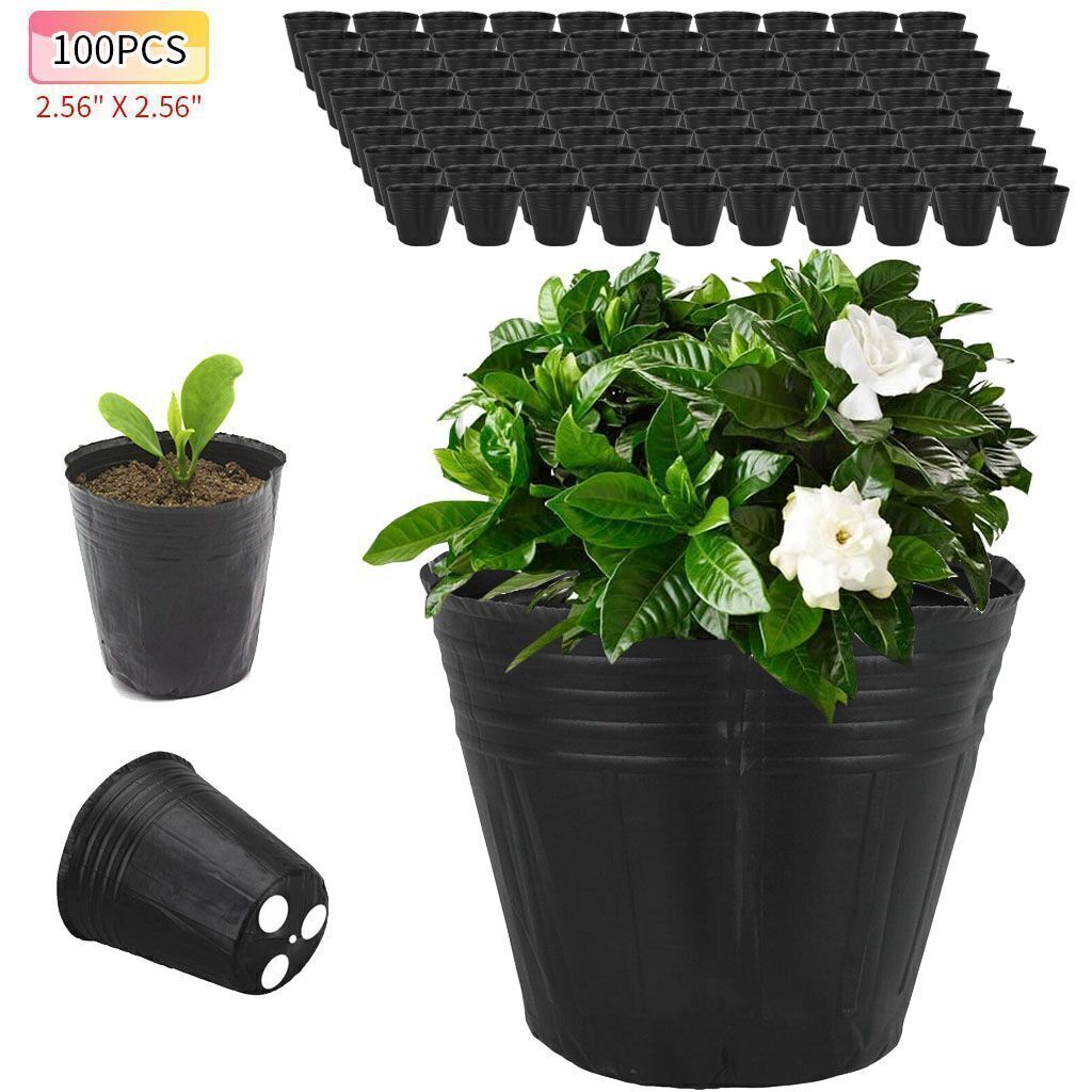 100 Plastic Plant Nursery Seed Starting Pots for Succulent Seedling Garden S M L