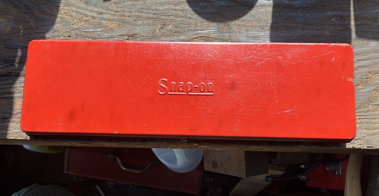 Snap-on tools metal case for 3/8" drive sockets used,  used; tools NOT included