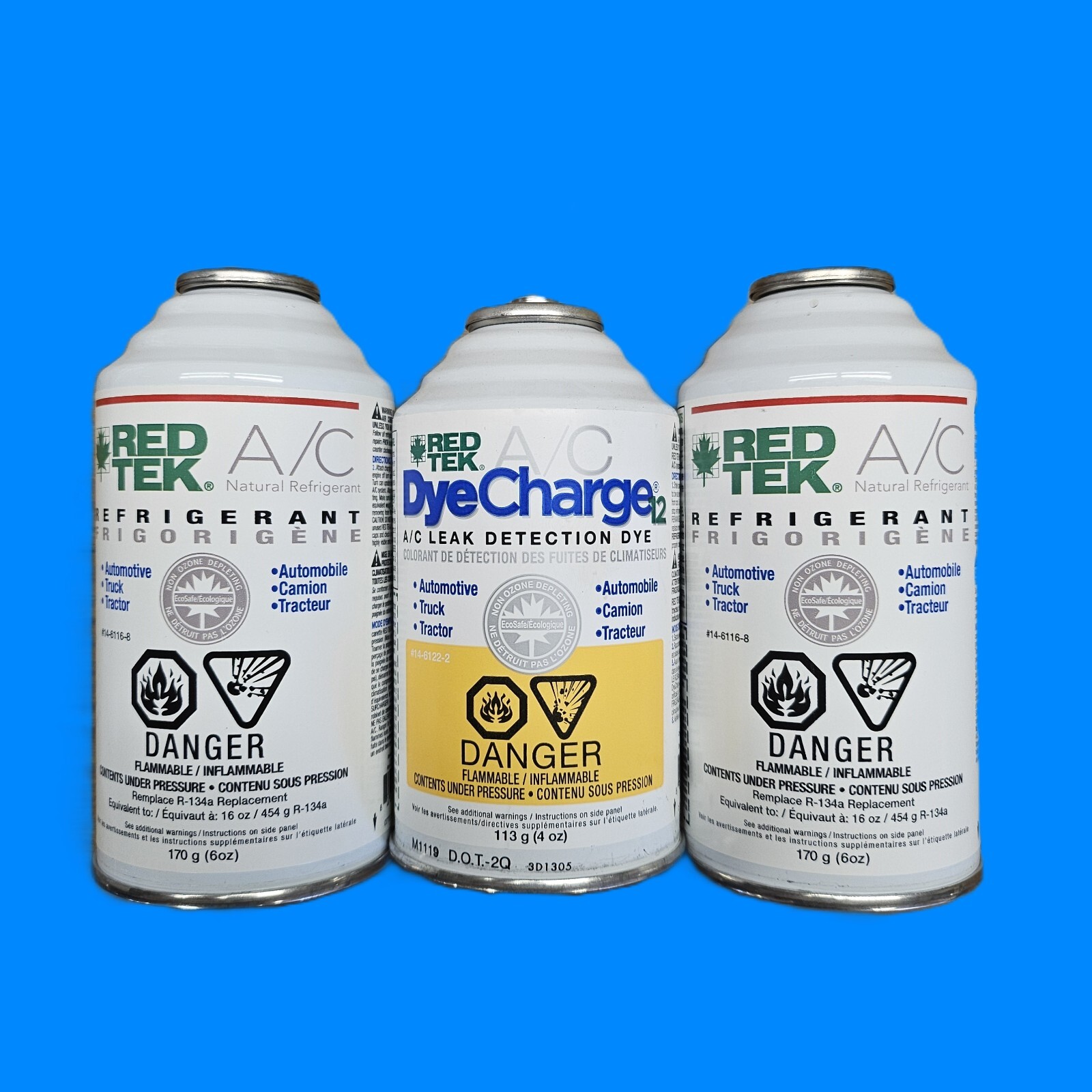 REDTEK R12 Compatible Charge, and DyeCharge, 3 cans