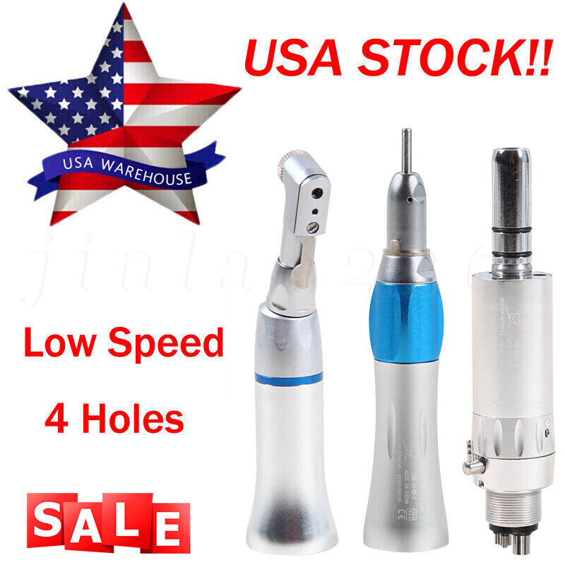 Dental Low Slow Speed Handpiece E-type Contra Angle Micro Air Motor 2/4 Hole 1:1
