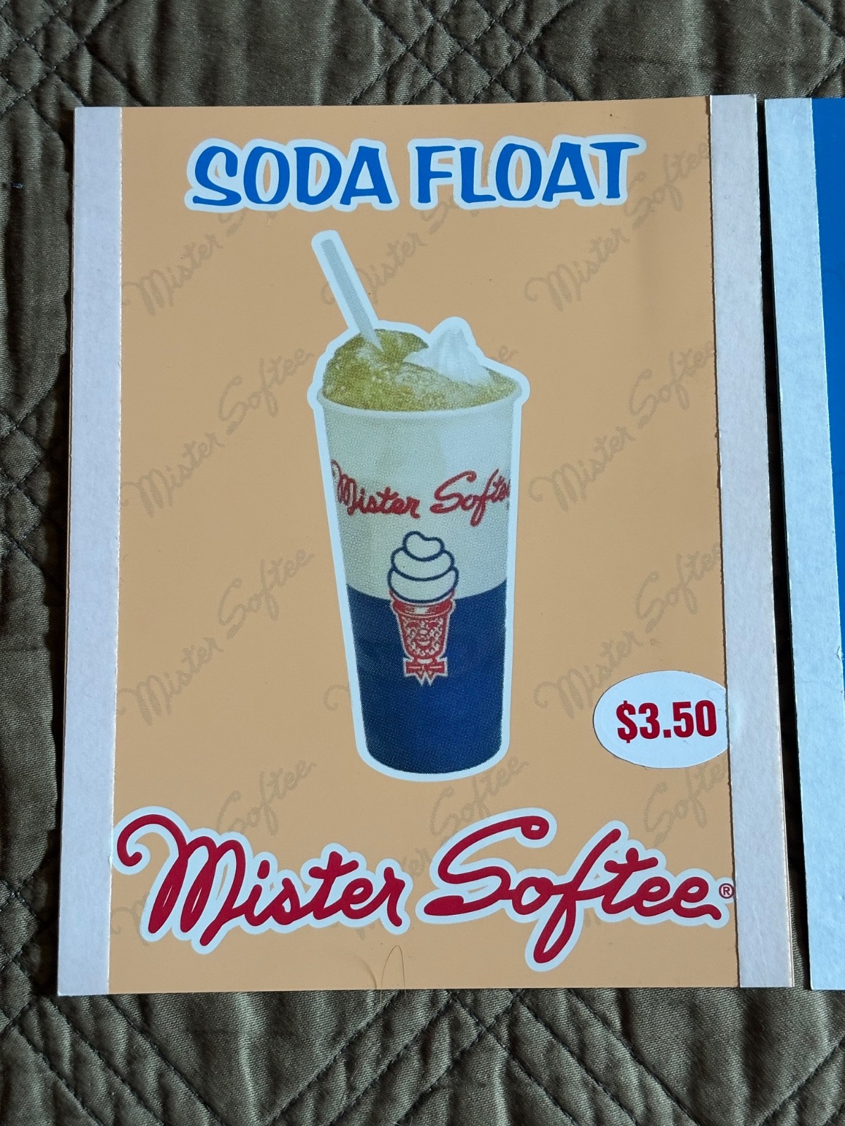 Mister Softee MilkShake, Soda Float & Pints Window Sign Set