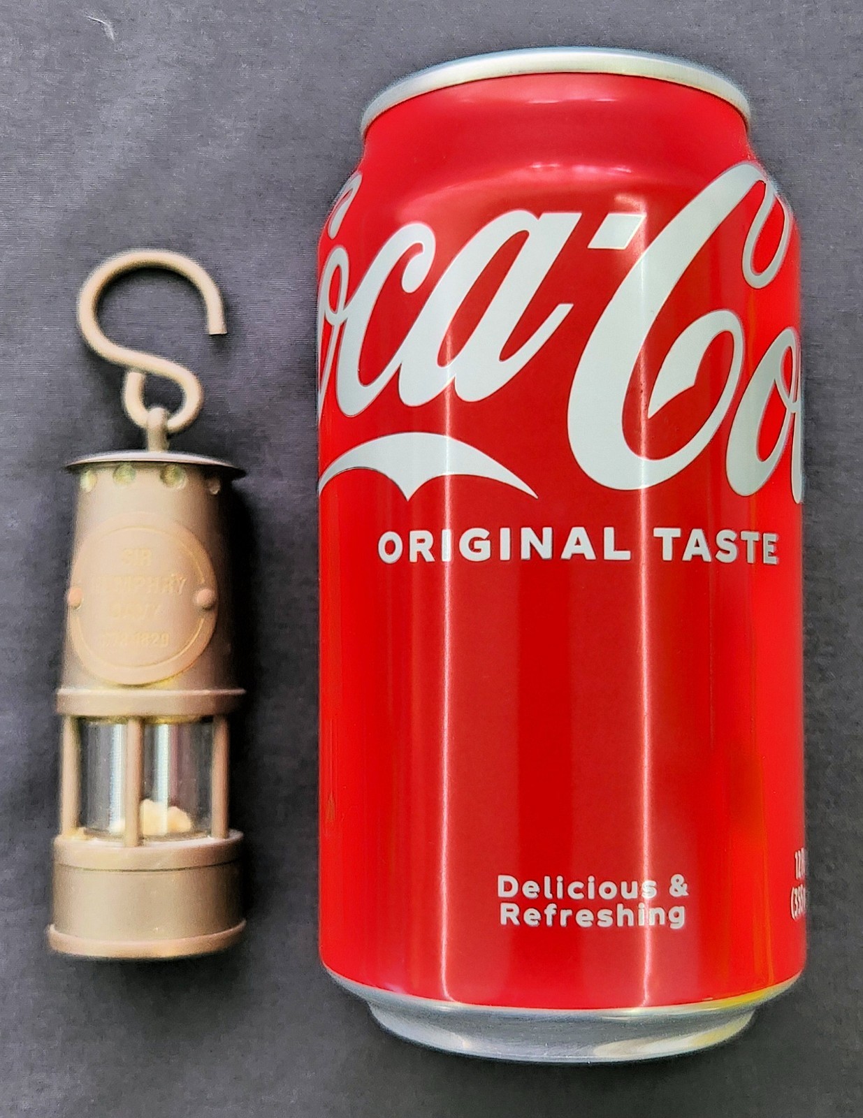 Sir Humphry Davy Miniature 2 7/8" Brass Miner Safety Lamp Non-Functional Vintage