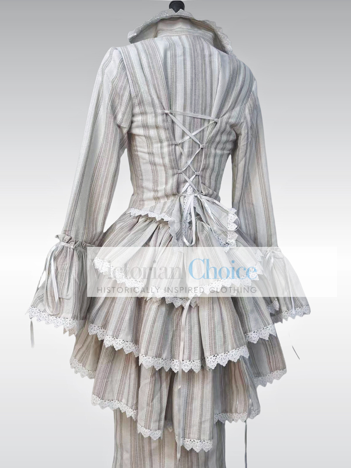 Edwardian Downton Abbey 1900s Vintage Form Fitting Peplum Dress Theater Gown 328