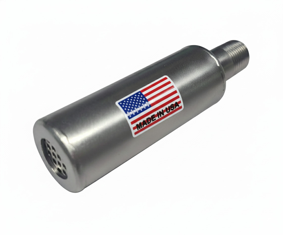 304 Stainless Steel Heavy Duty Muffler 1/2 NPT – For 2-5 HP Small Engines.