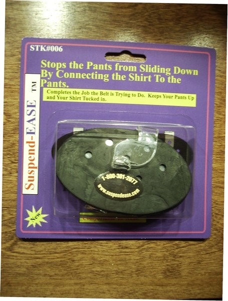 Men's Suspenders with Rubber Pads Attach To Belt, Holds Pants Up, Out of Sight