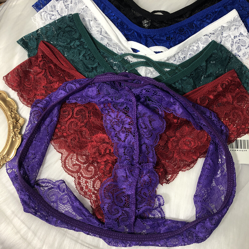 6 Packs Lot Womens French Lace Panties G string Thongs Brief Underwear Lingeries