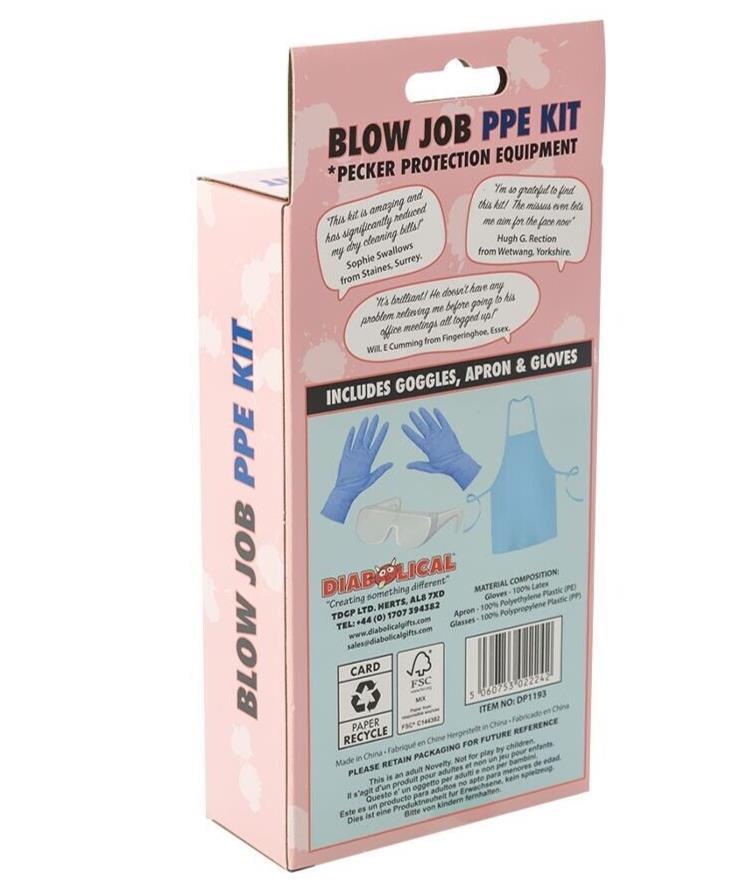 THE BLOW JOB PPE KIT - NO MORE MESS! ~ Funny Adult Gag Joke Adult Pecker Gift