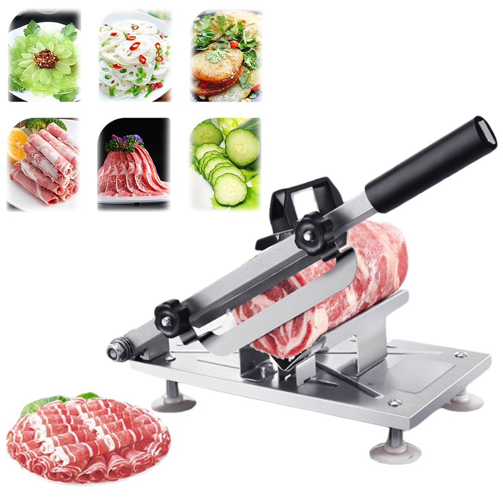 Stainless Steel Manual Meat Slicer Slicing Machine Frozen Meat Beef Bones Cutter