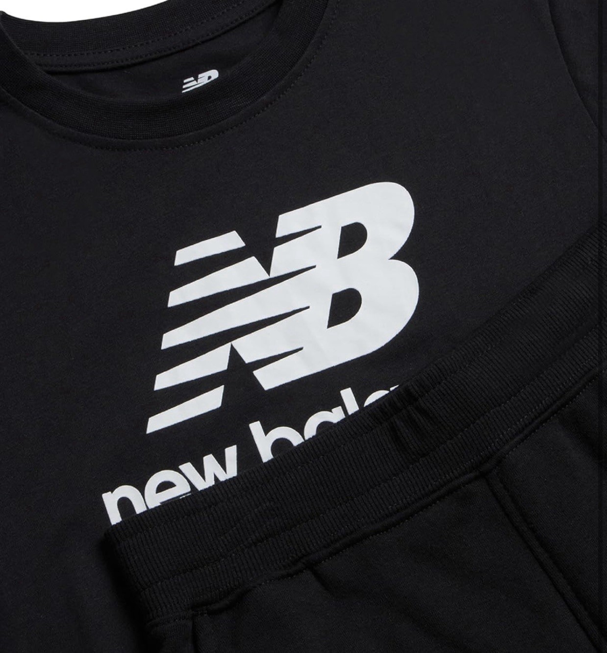 New Balance Boys T-shirt Fleece Jogger Set, Black, Size 10/12, New W/Tags