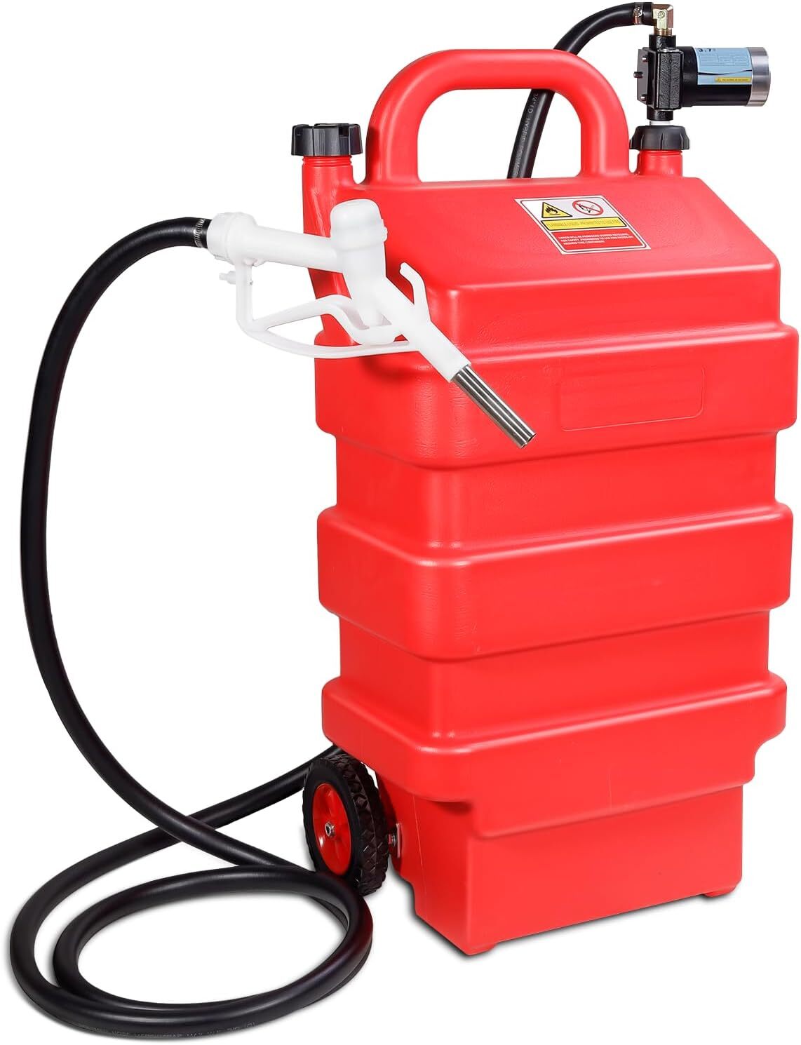 16 Gallon 60L Portable Fuel Tank With 12V Electric transfer pump 3.7GPM