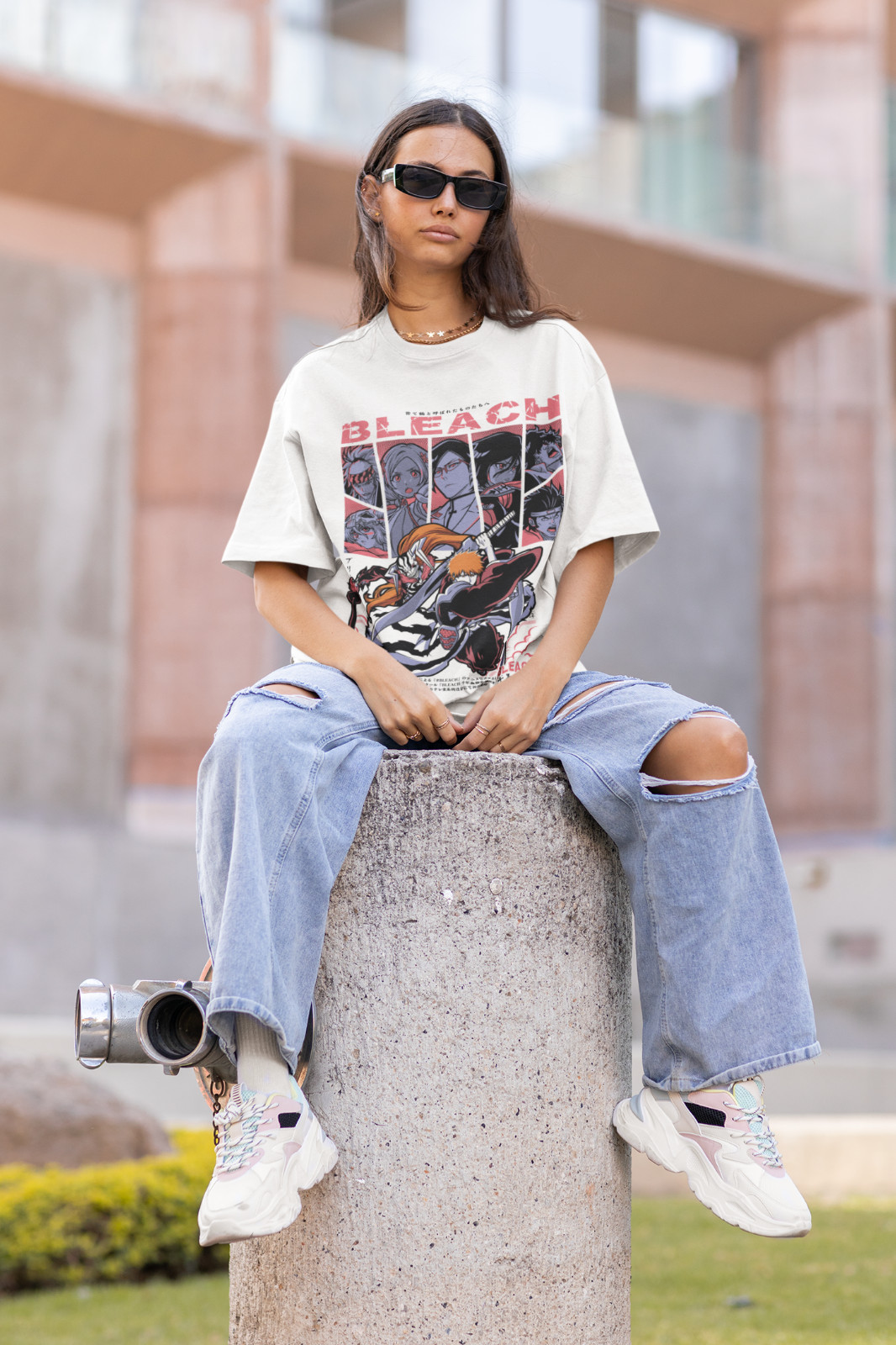 Bleach Ichigo T-Shirt Kurosaki Moon Kawai Anime Horror Manga Gift shirt All Size