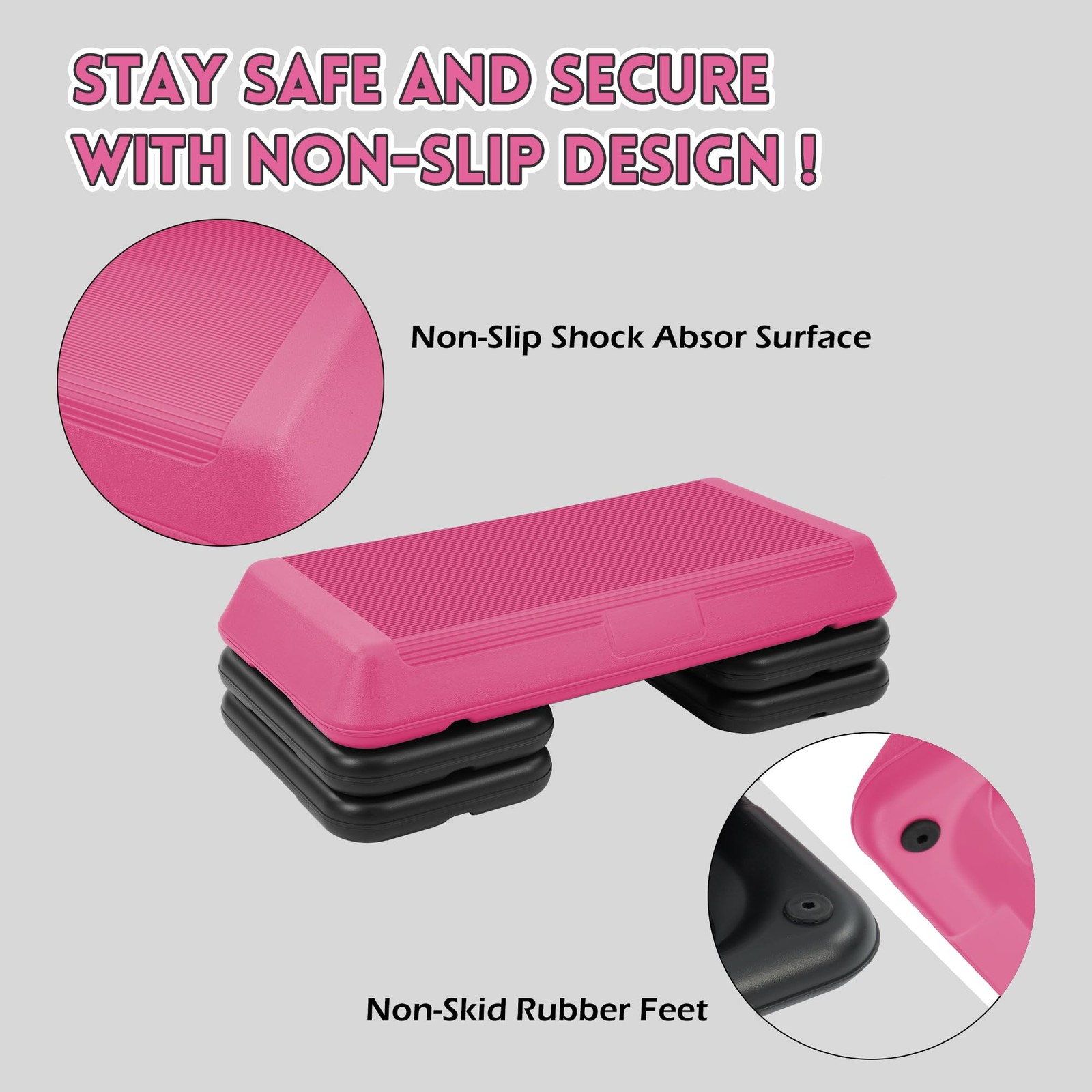 Step Aerobic Platform, 28''x 14'', Pink