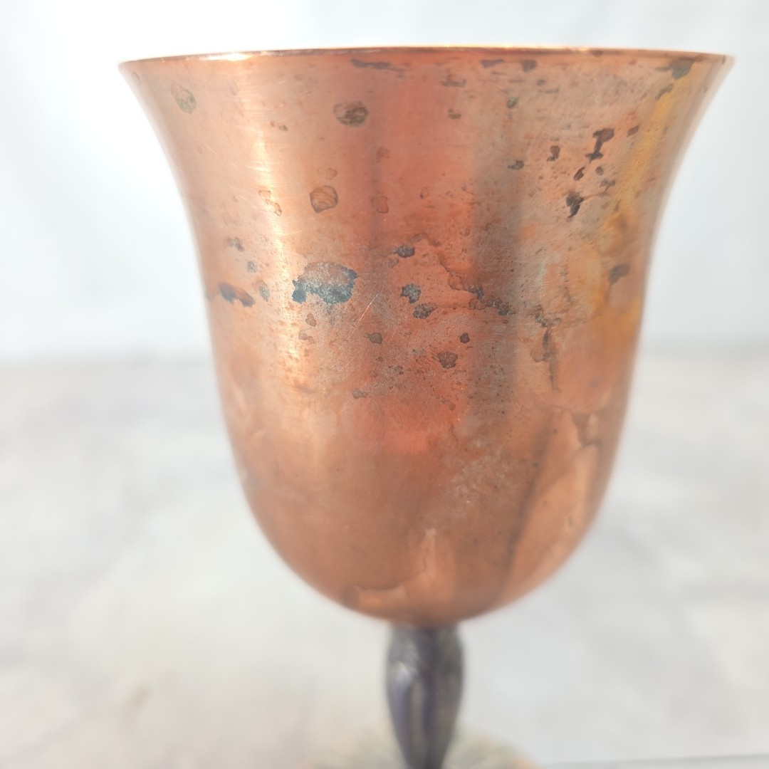 ANTIQUE International Silver Co. 98.2 SILVER GOBLET, CUP(tarnished) Handcrafted