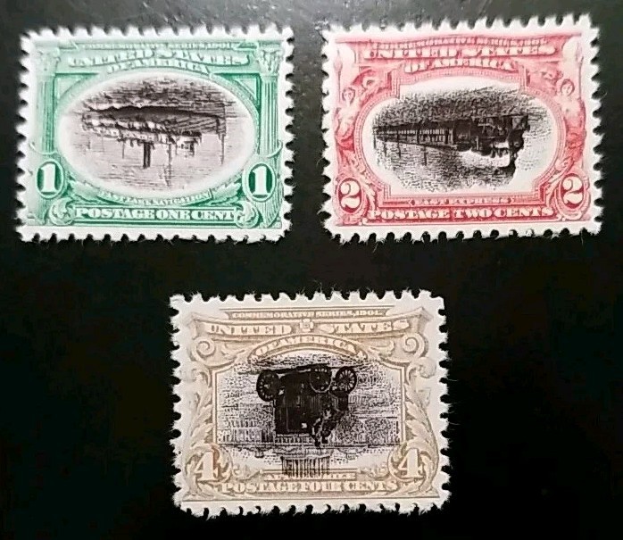 US Stamps SC# 294-296 1901 Pan-American Expo Invert Error Replica Set