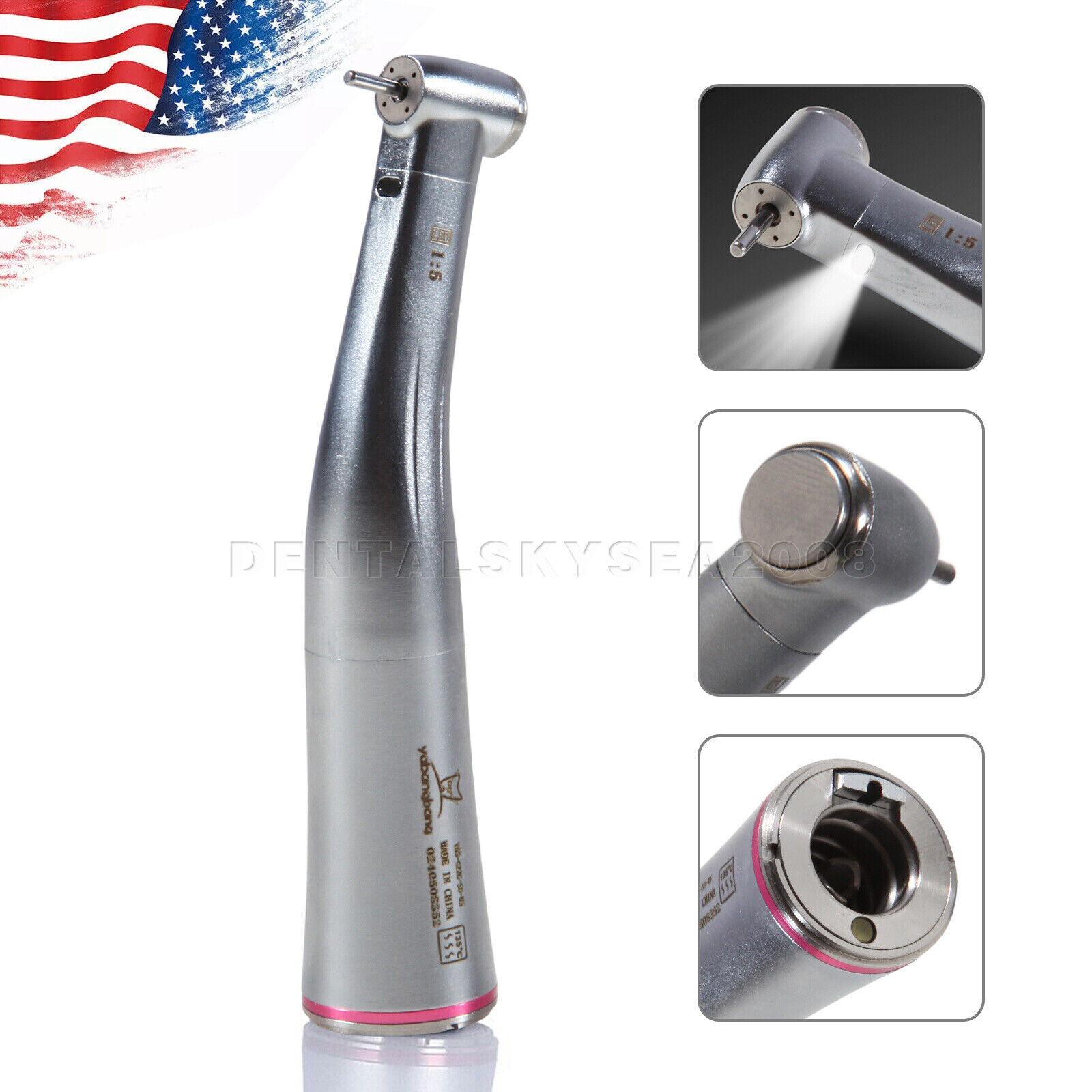 Dental 1:5 LED Fiber Optic Contra Angle Handpiece Fit For NSK Ti-MAX X95L