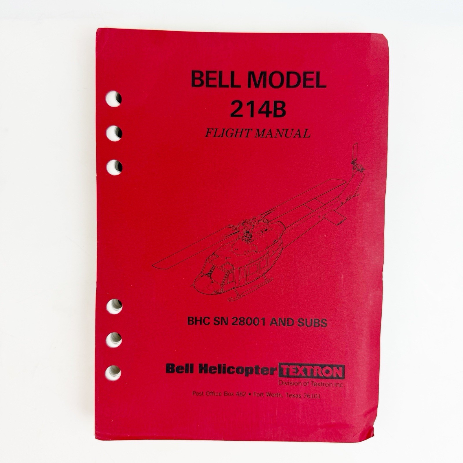 Bell Model 214 B Rotorcraft Flight Manual BHT-214B-FM-1 Jan 27 1976 Helicopter