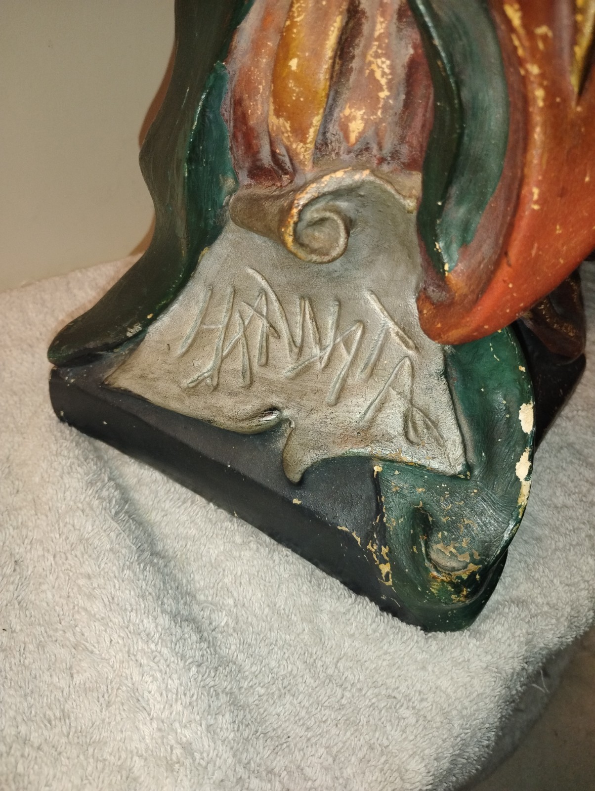 Vtg Hiawatha Native American Chalkware Bust Figure Cigar Store Statue SUPERB 21"