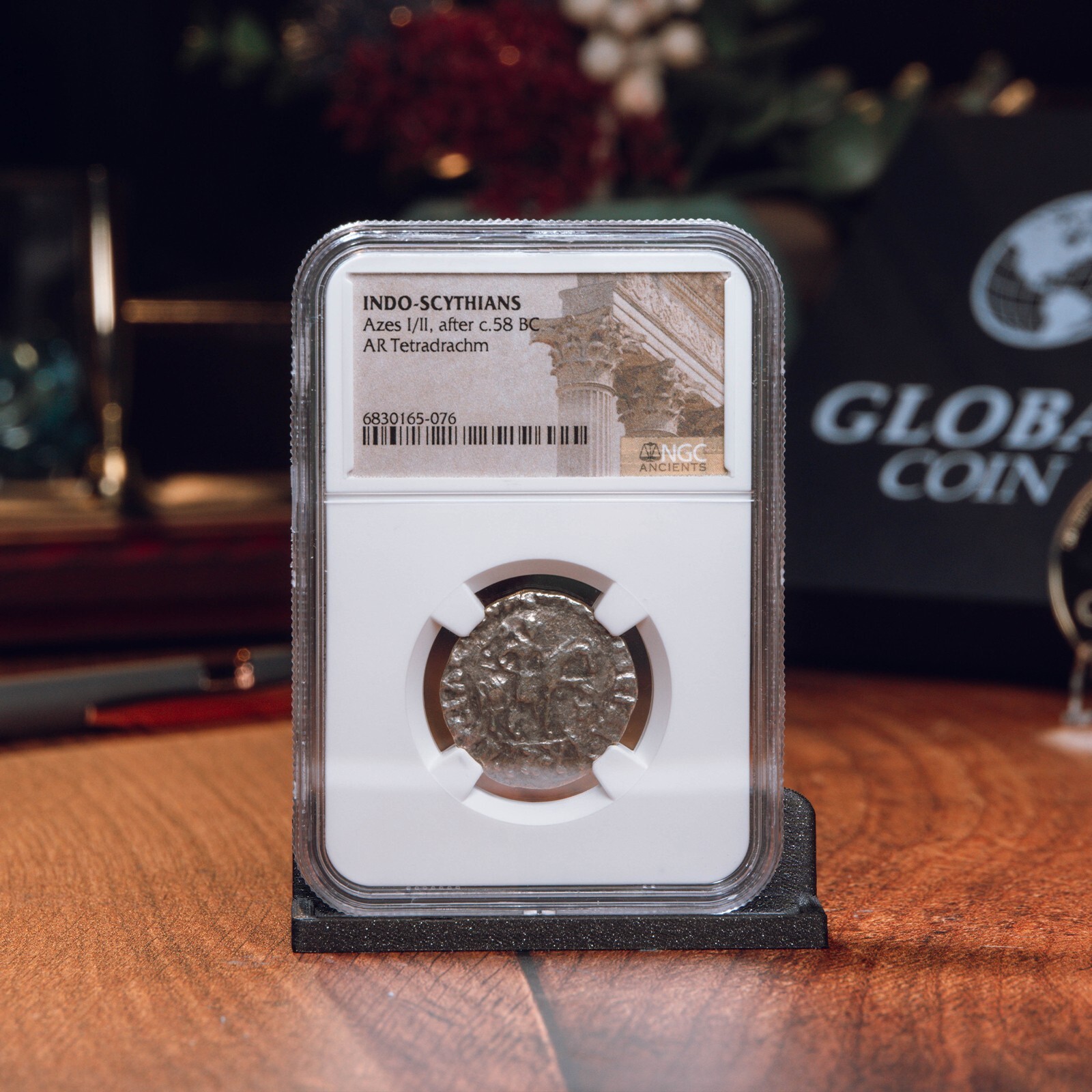 Indo-Scythians Three Wise Men Silver Tetradrachm After 58 B.C. | VF NGC Ancients