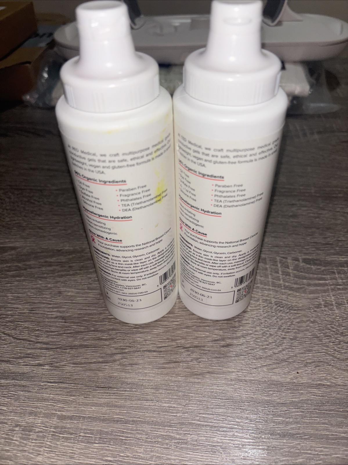 2 Two New Red Microcurrent Conductive Gel Hypoallergenic 8.45 Oz 250ml each.