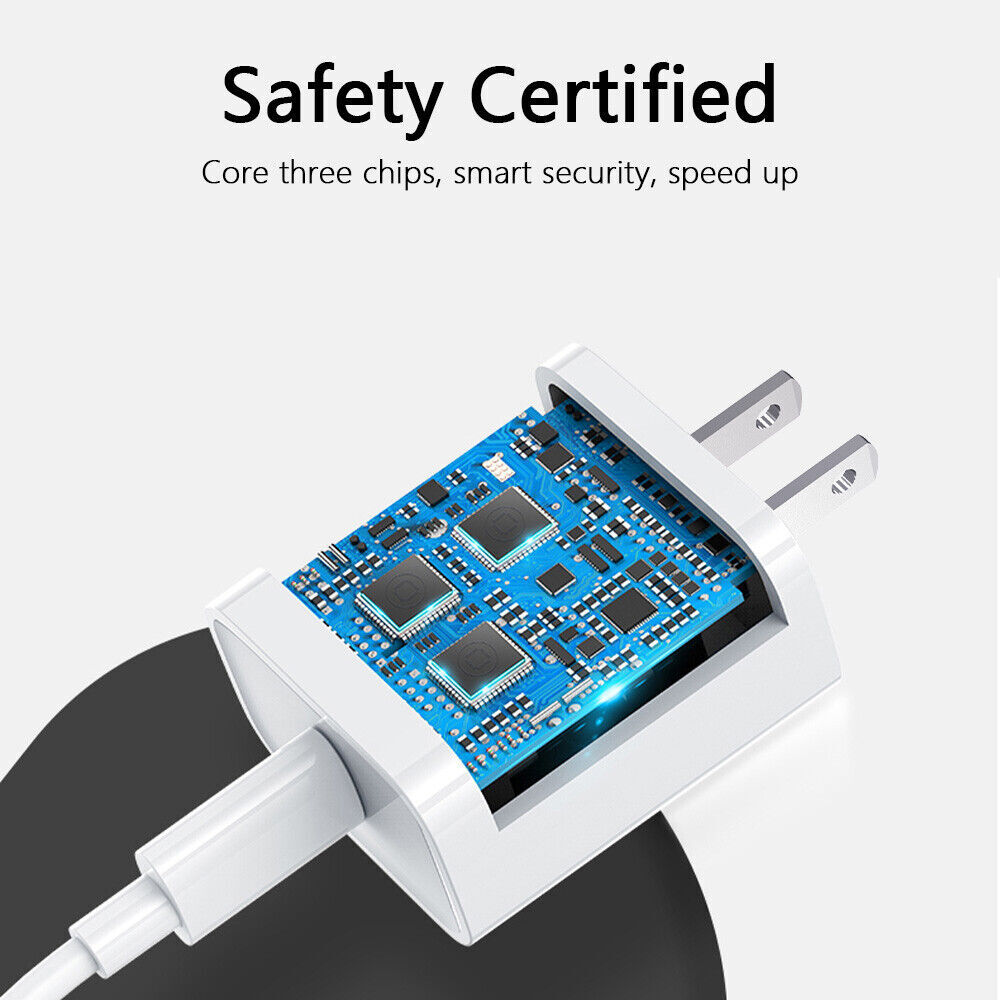 20W PD USB-C Fast Wall Charger Adapter Power 3ft Cable for iphone14 13 12 11Pro