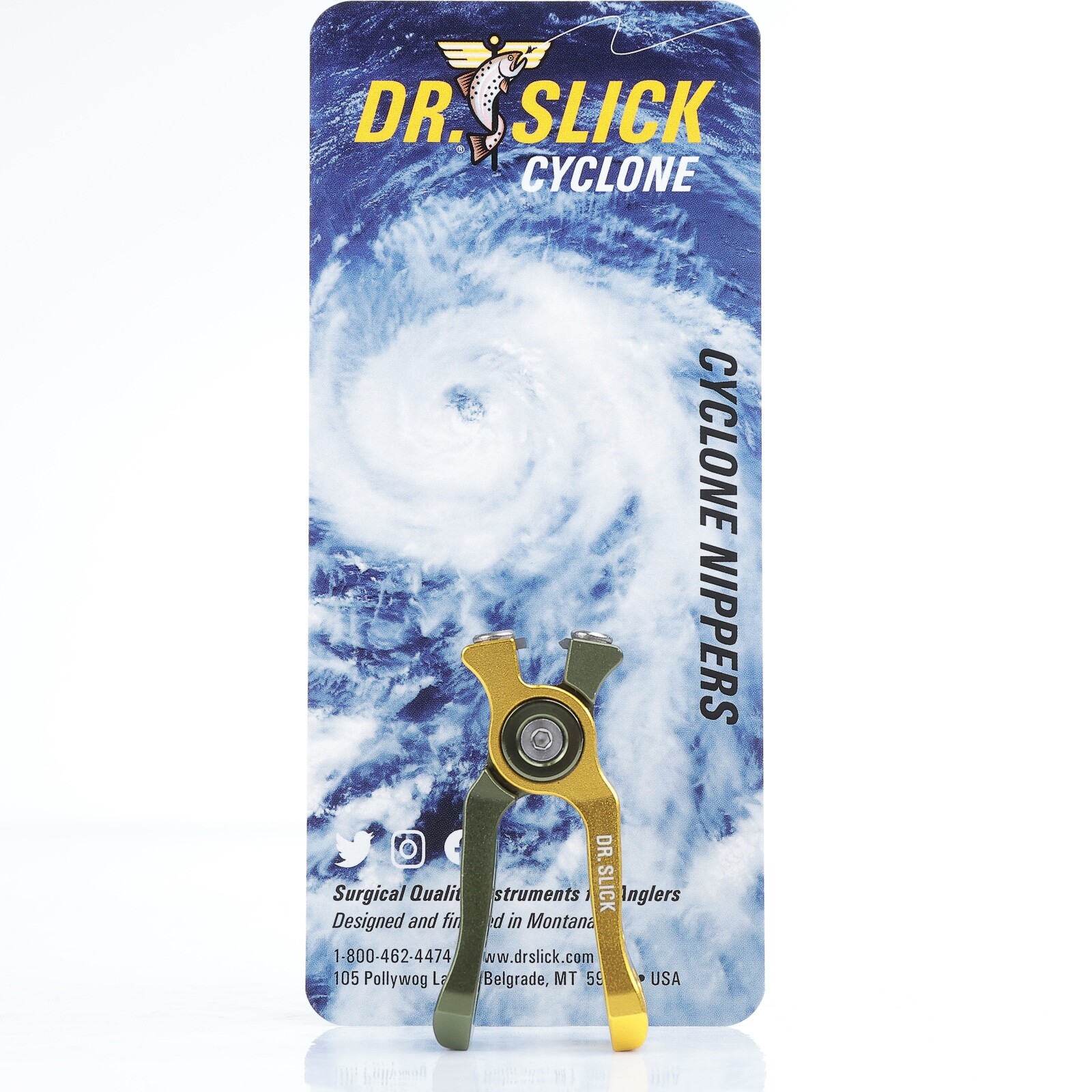 Dr Slick Cyclone Nipper - Straight Cut - Green/Gold - FREE SHIPPING