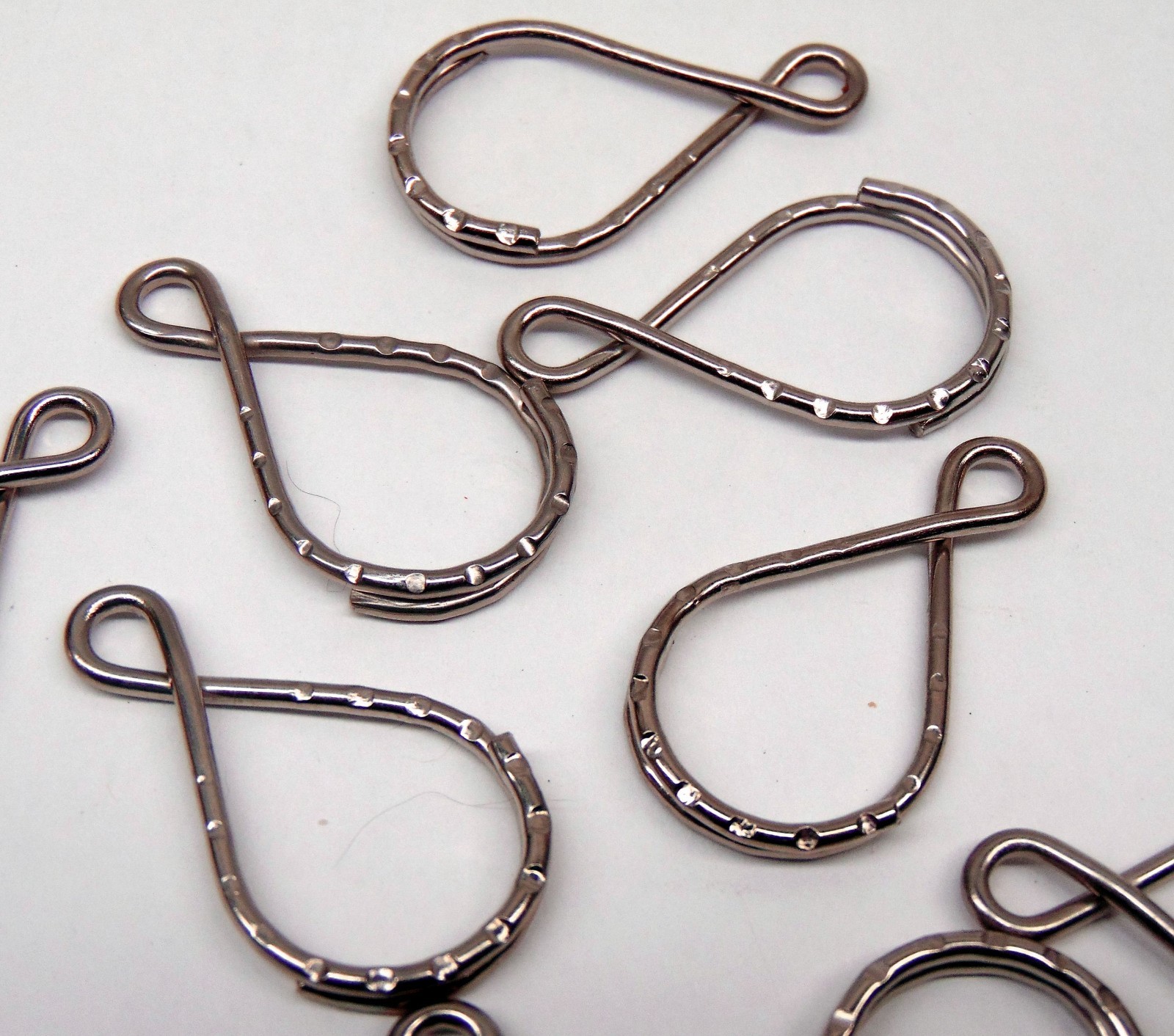 Figure 8 Key Rings Hammered Split Ring Nickel Plated Steel 36mm long (1.5")