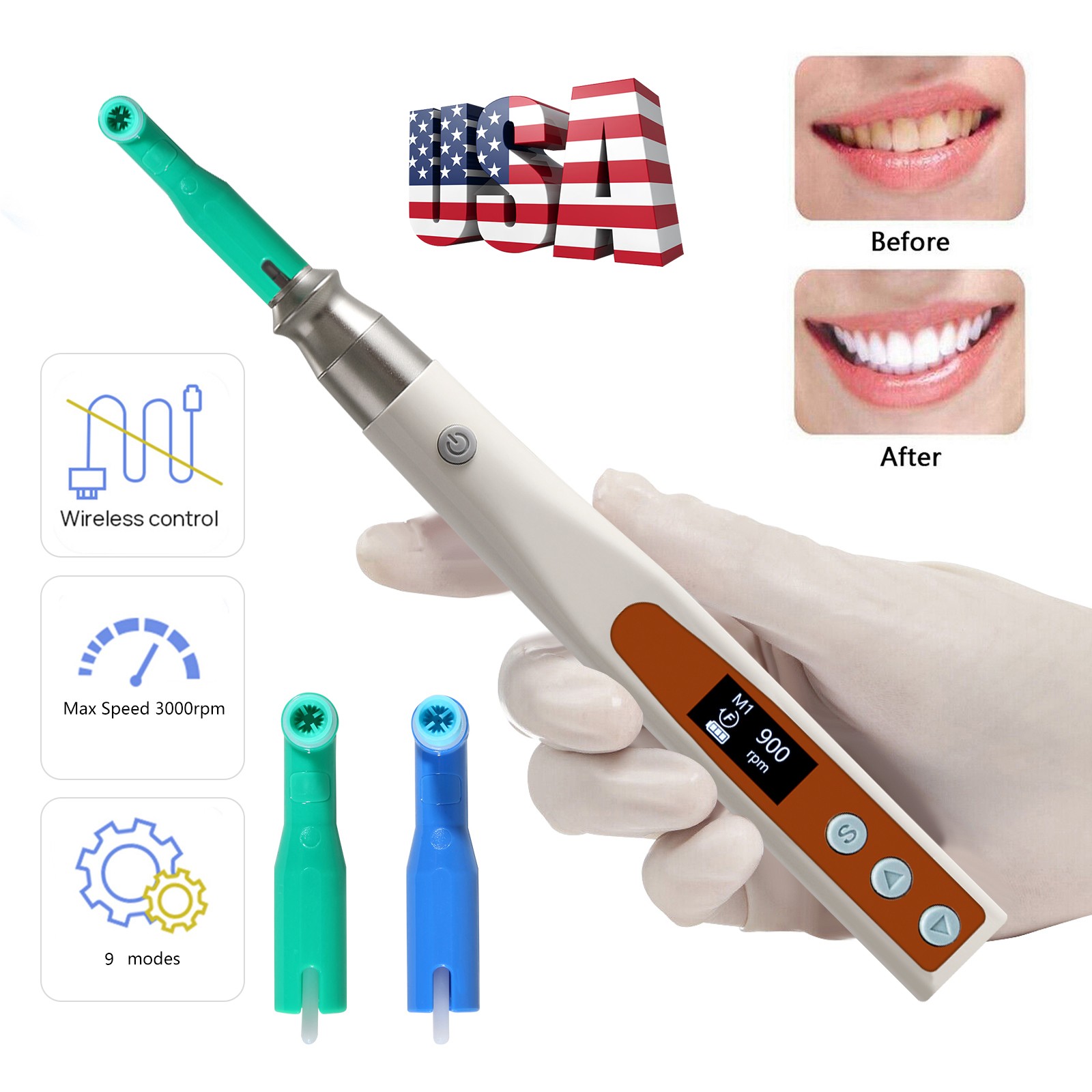 Dental Wireless Hygiene Prophy Handpiece /4:1 Polishing Prophy Motor Handpiece