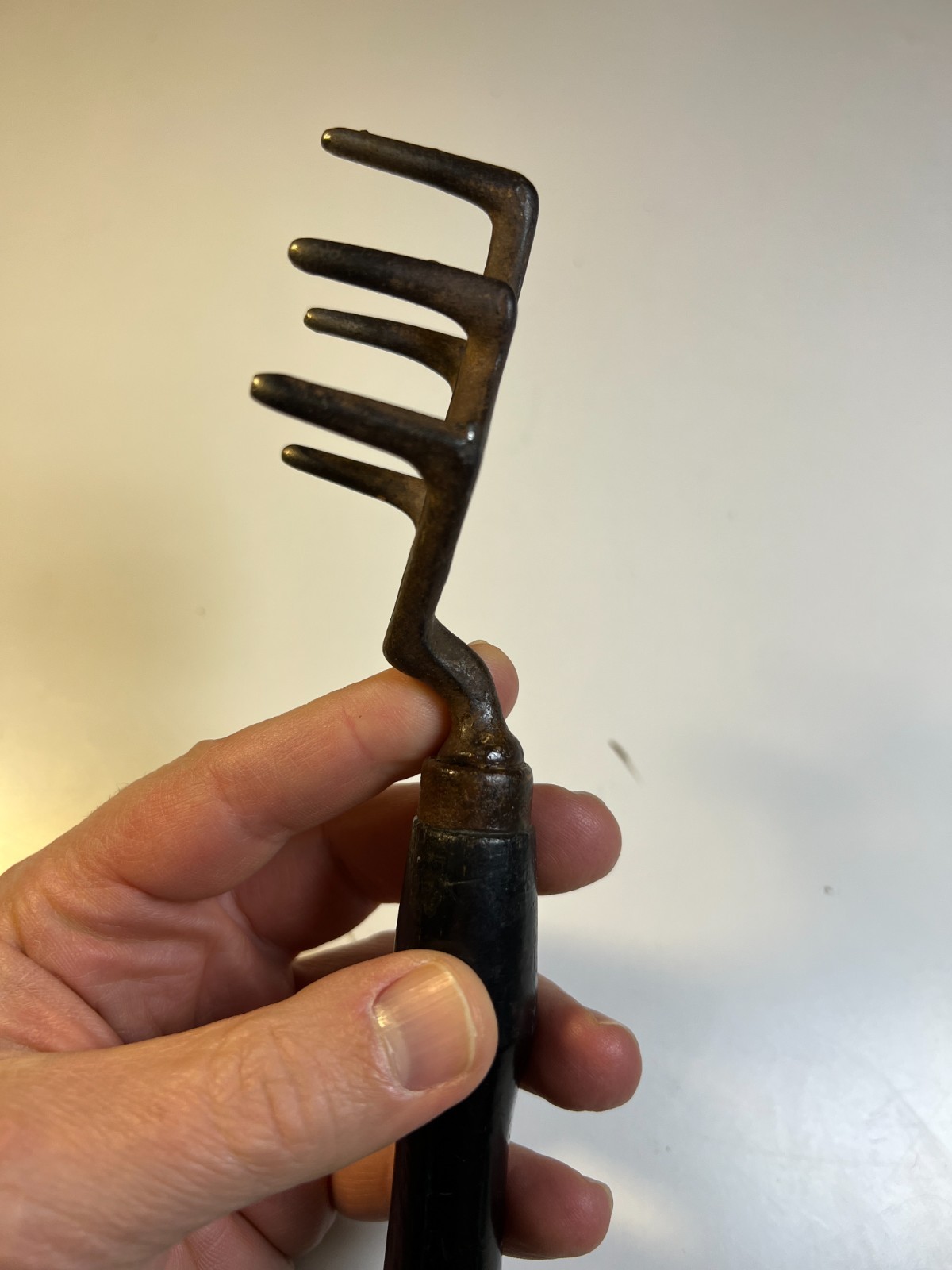 Antique 1800s Hand Cultivator Root Asparagus Fork Hand Forged Iron Garden Tool