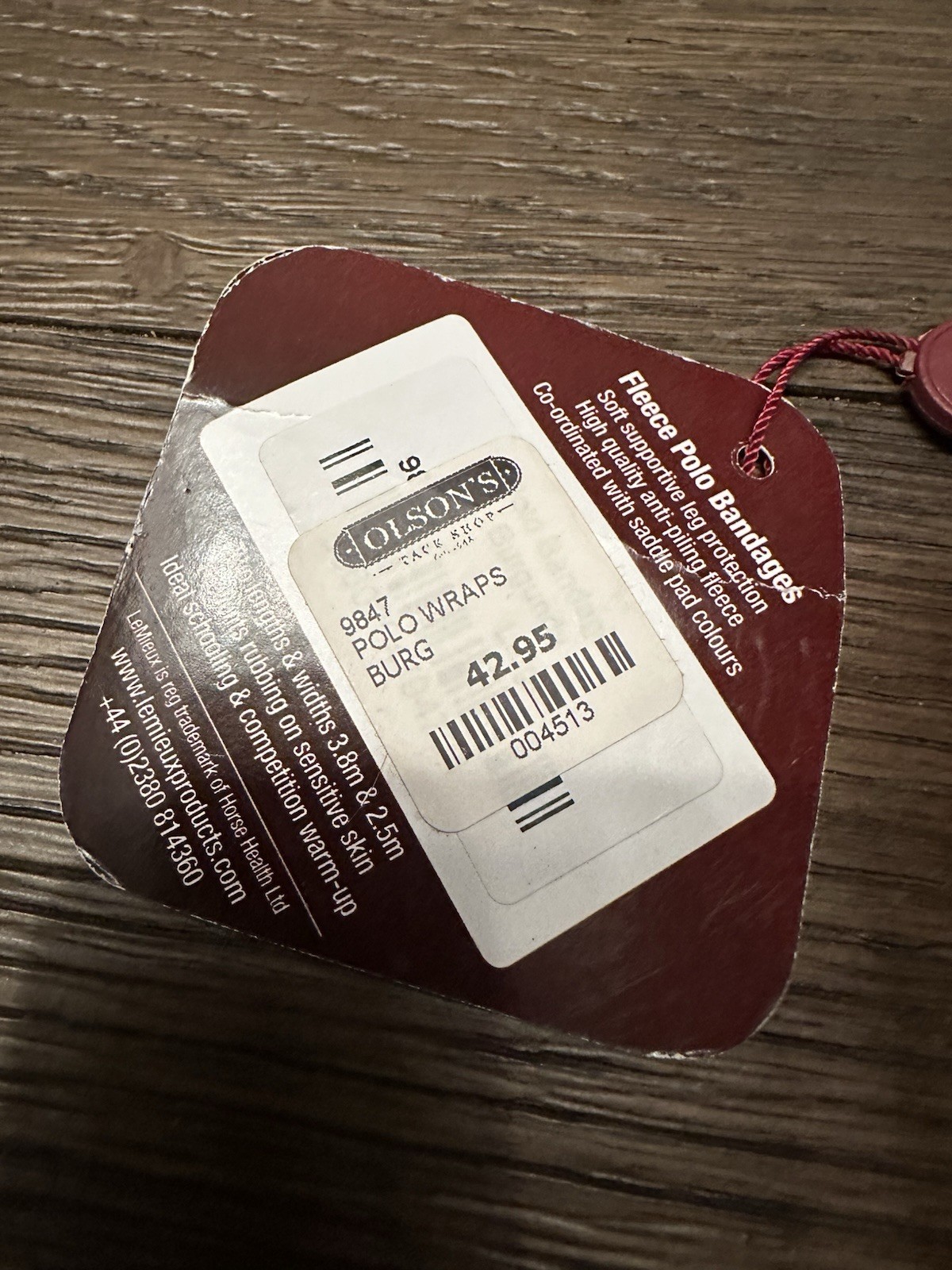 Horse Tack - LeMieux Burgundy Polo Leg Wraps