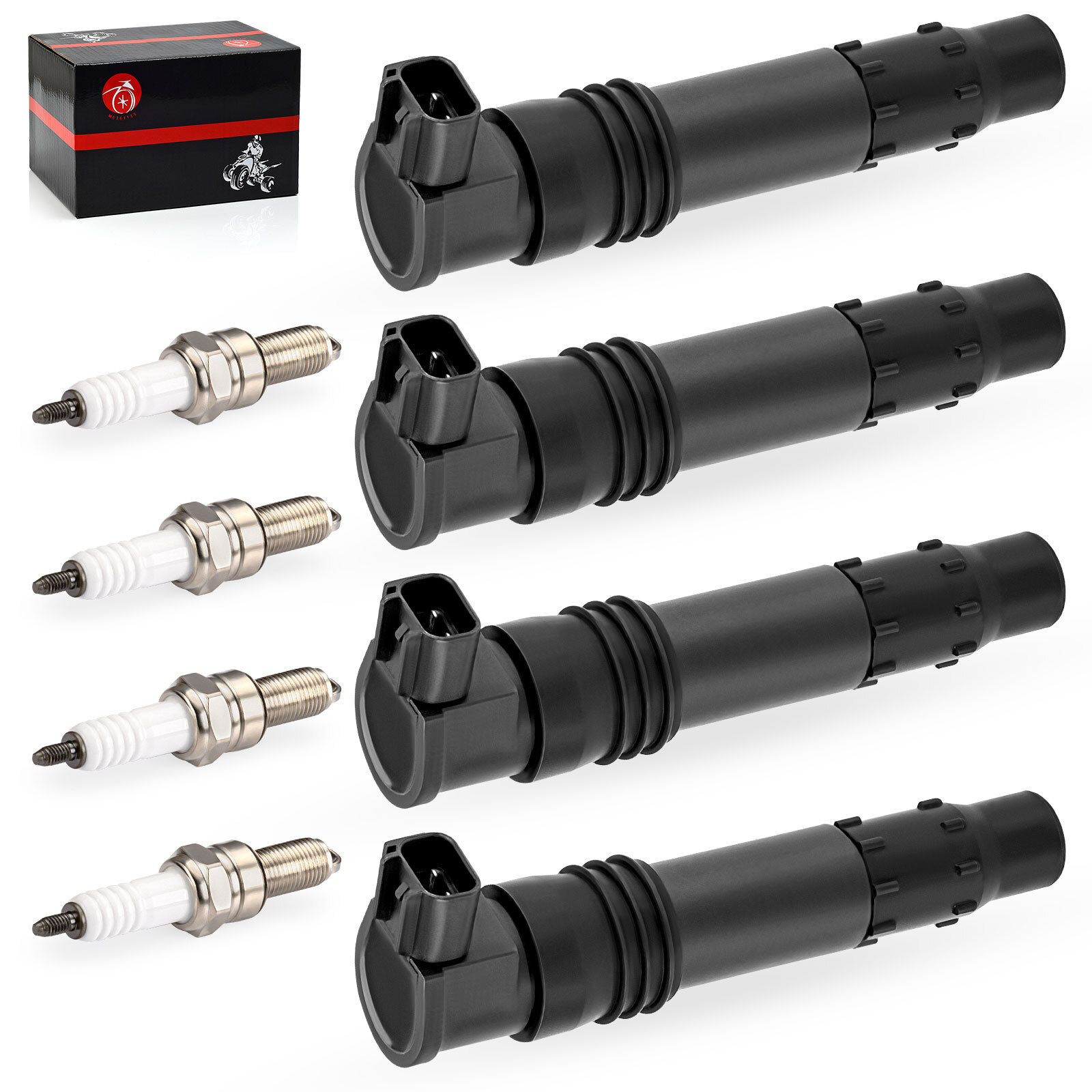 4pcs Ignition Coils & Iridium Spark Plugs For Suzuki GSX-R600 GSX-R750 GSX-R1000