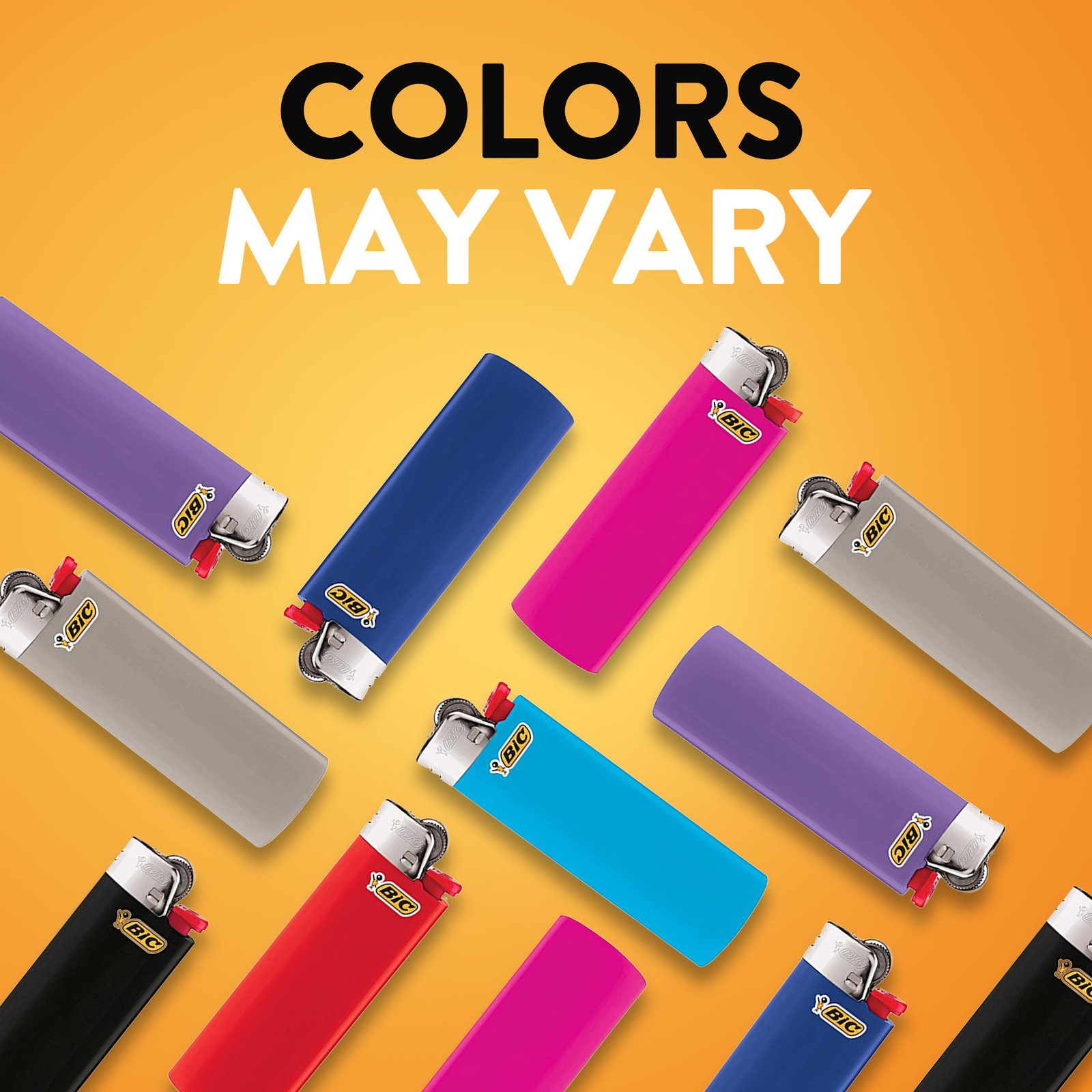 BIC Classic Maxi Pocket Lighter, Assorted Colors, 50-Count Tray