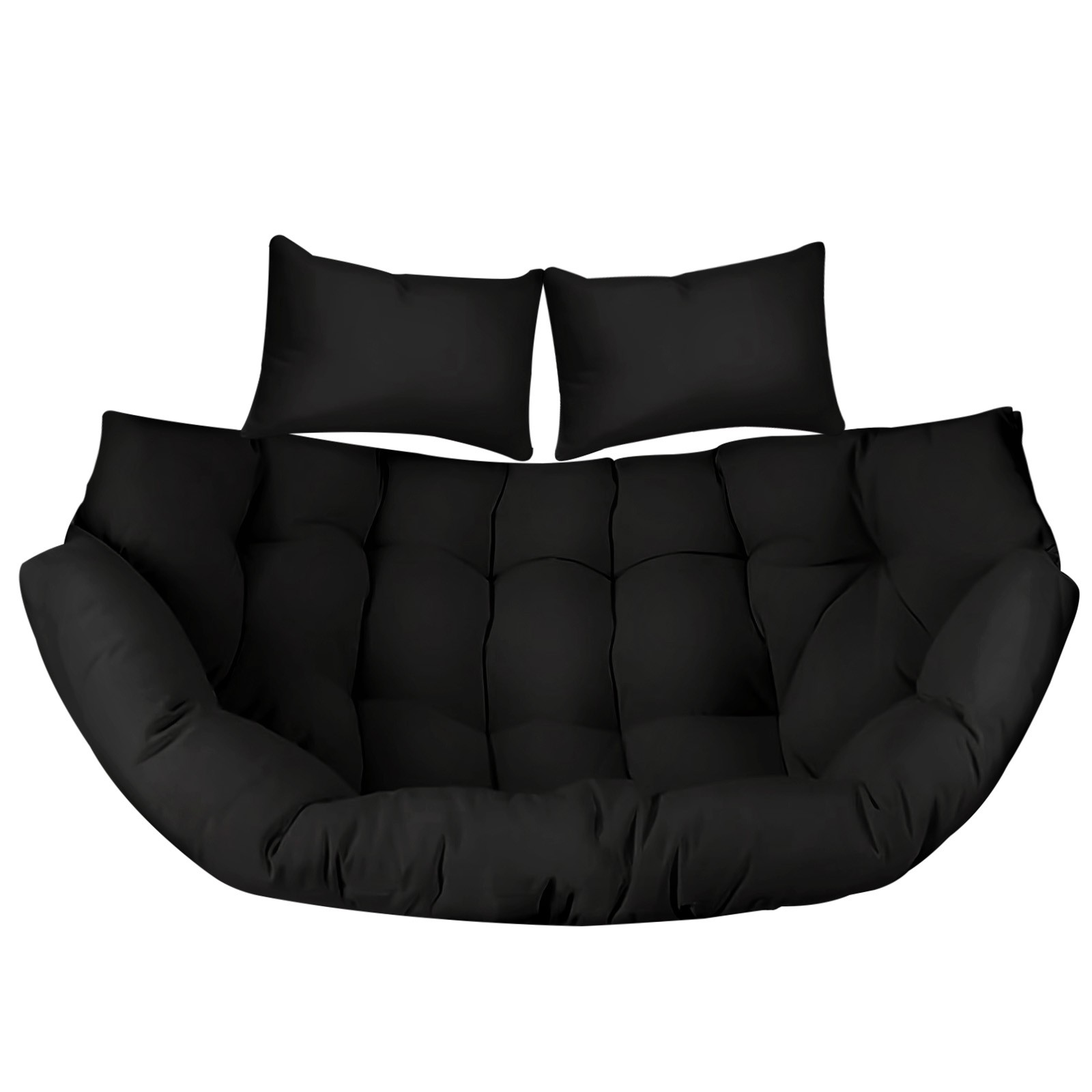 Double Egg Chair Seat Cushion w/ Pillows Waterproof Basket Chair Replacement Pad