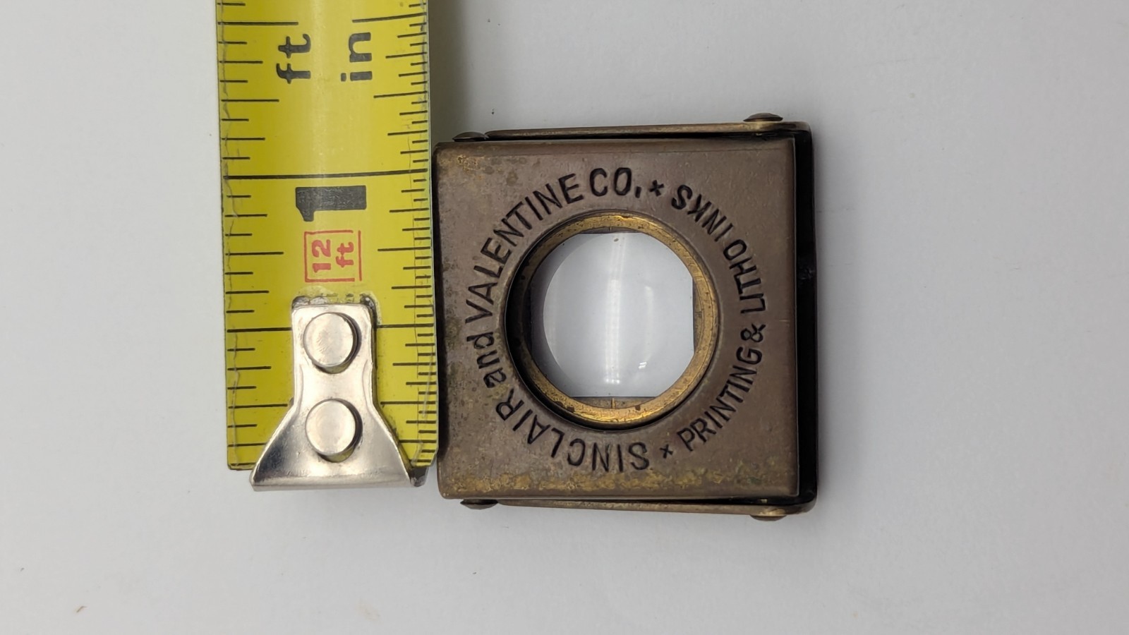 VINTAGE Germany Sinclair & Valentine Co Brass Folding Magnifying Glass Loupe