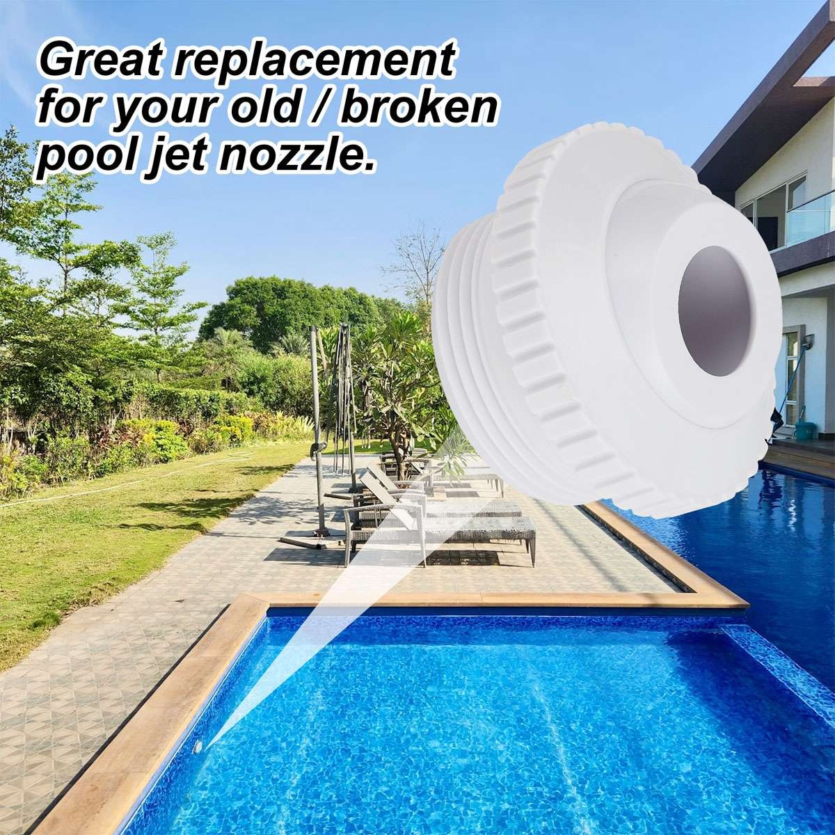 Pool Directional Jet Nozzles, 3/4 Inch Adjustable Flow Eyeball Inlet Jet