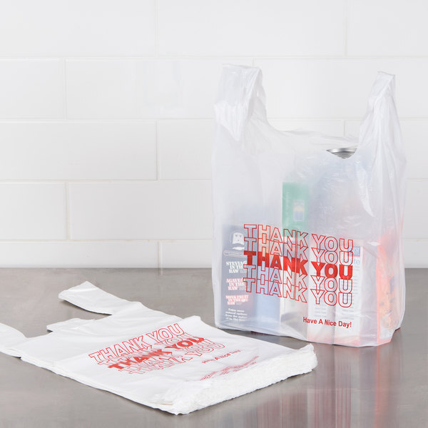 1/6 THANK YOU T-Shirt Bags 11.5"x6.5"x21"Plastic Shopping bags colors 100-1000