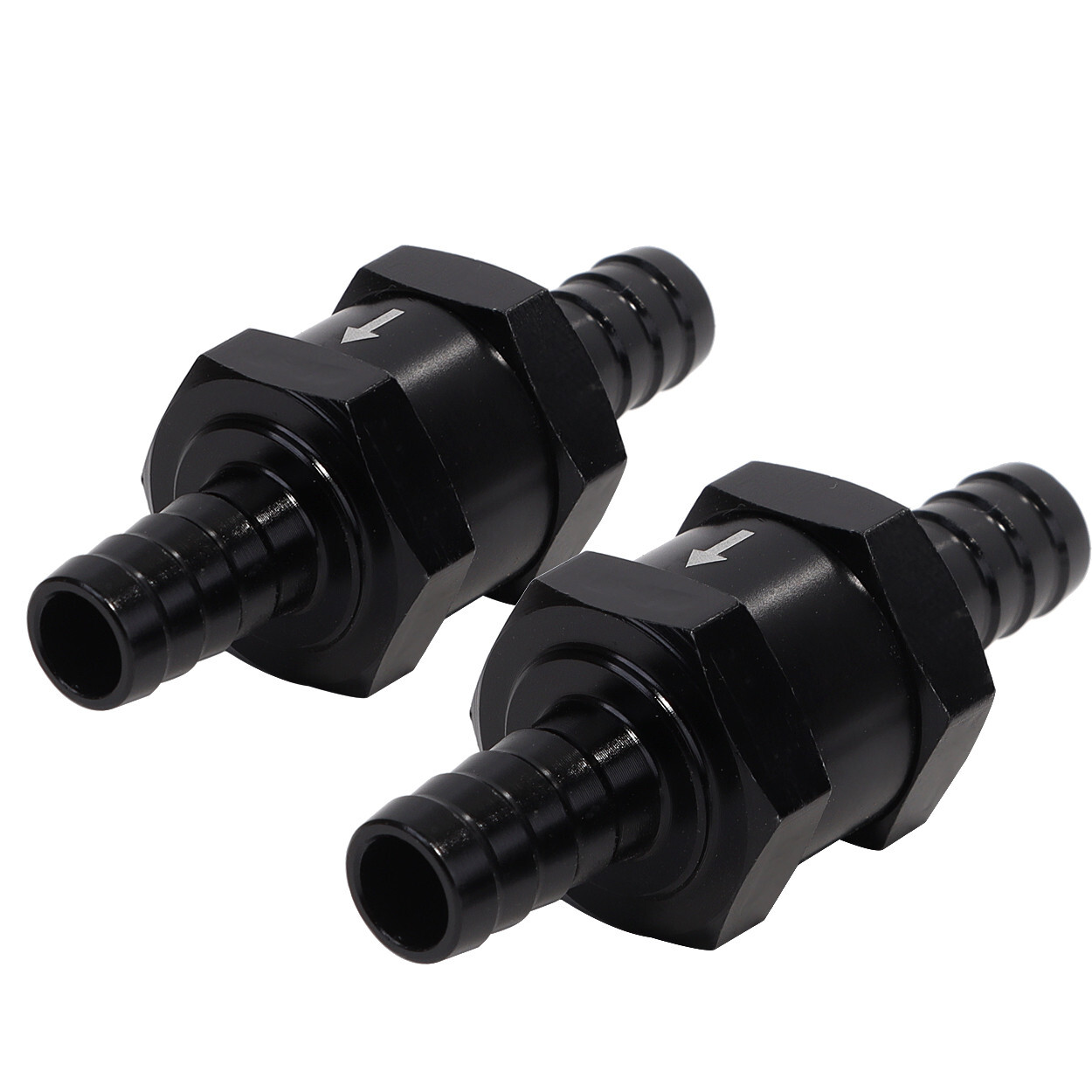 3/8" Fuel Check Valve One Way Inline Non Return Diesel Gasoline Black 10mm 2Pcs
