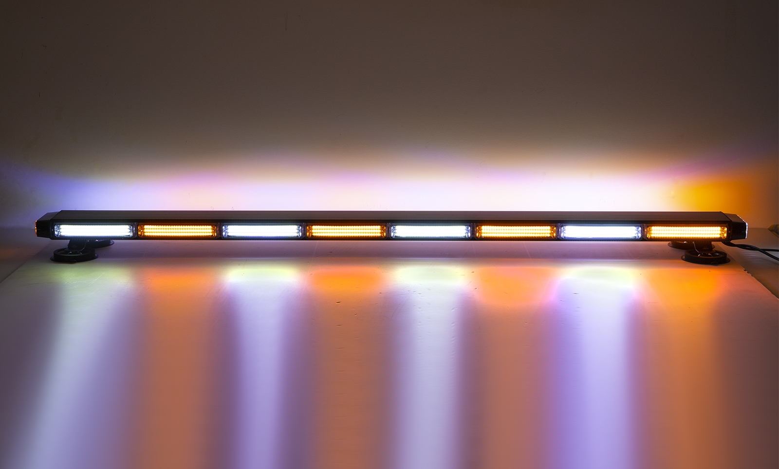 COB LED 50'' Amber White Strobe Light Bar Emergency Warning Tow Truck Response