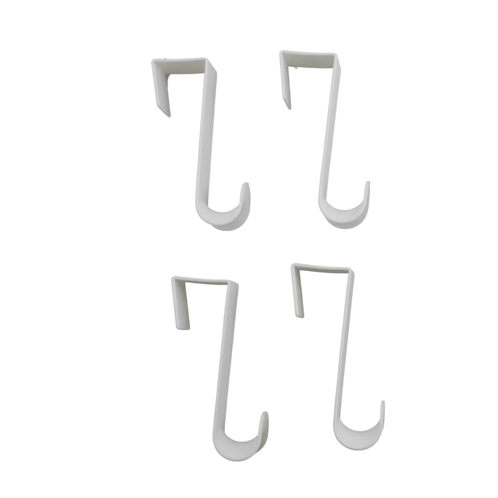 4-Pack of 3.5 in., Plastic Over-The-Door Hangers & Over The Door Hooks white