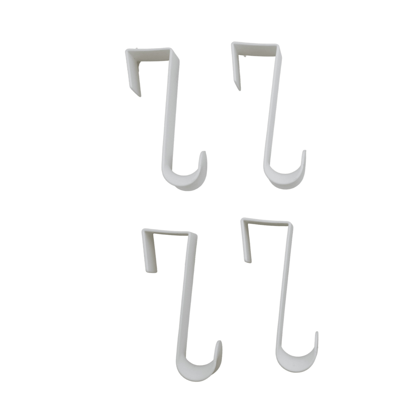 4-Pack White Plastic Over The Door Hooks 4.5 in. for Hanging Clothes & Towels