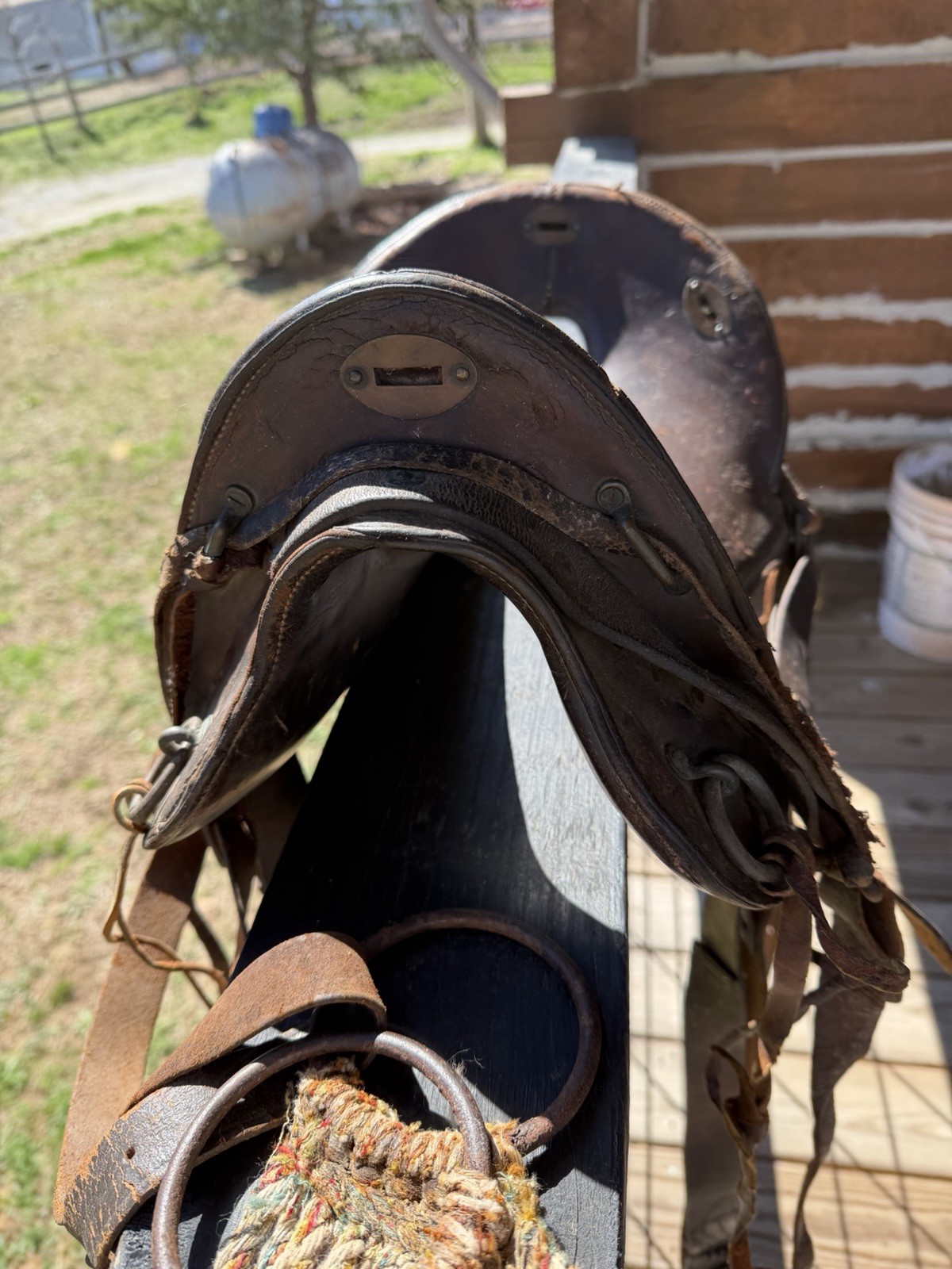 Antique World War I 12 inch McClellan Calvary Saddle, All Original W/ Stirrups