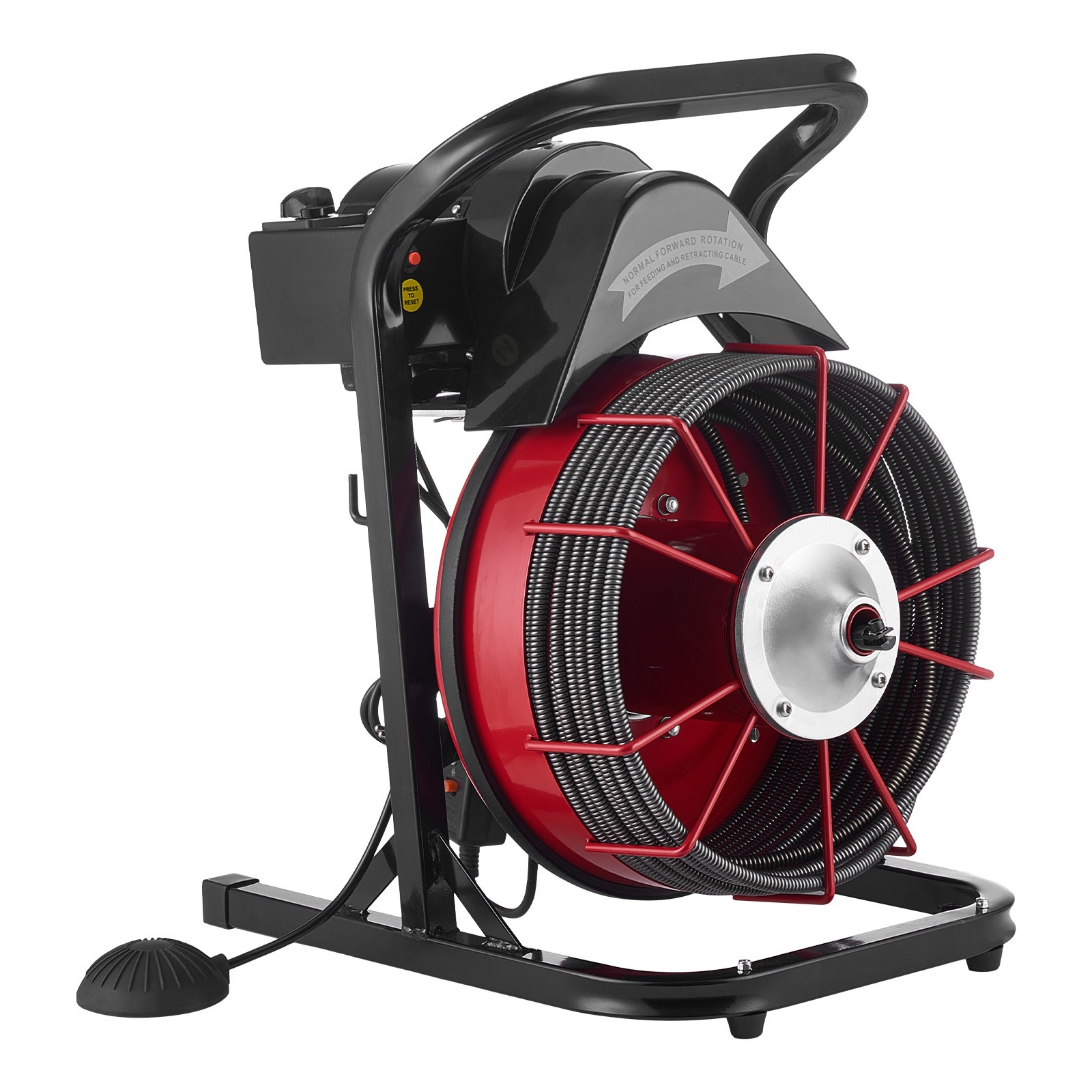 Uimoso Drain Cleaning Machine with 75FT x 1/2 In Cable and 4 Cutter Attachments