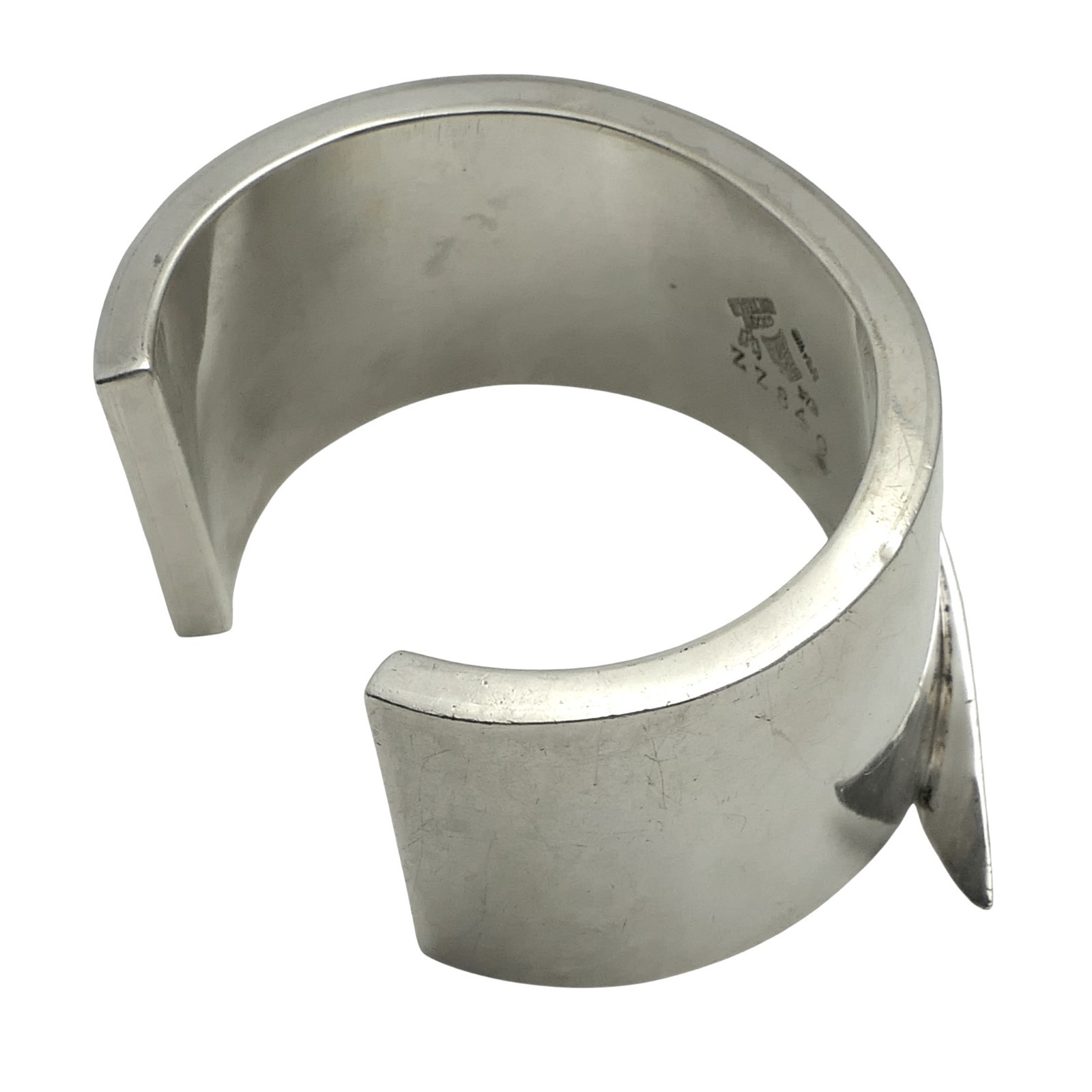 Antonio Pineda Sterling Silver & Pearl Taxco Mexican Cuff Bracelet 111Gr