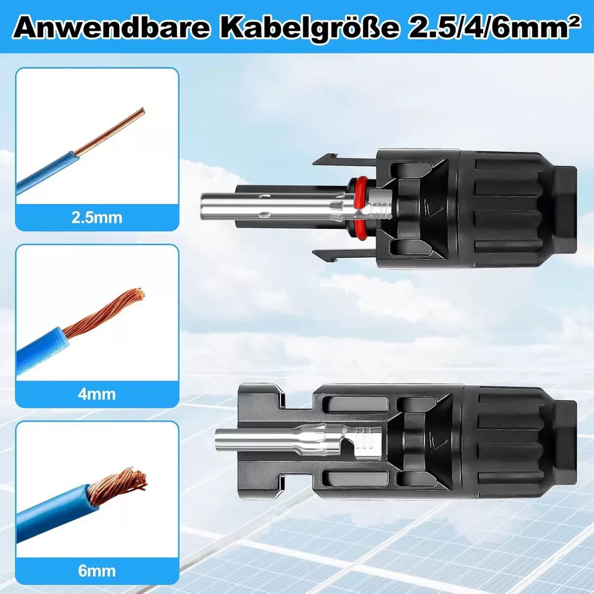 10Set Male Female Wire Cable Connector Set Solar Panel Waterproof Connector