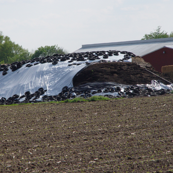 Farm Plastic Supply - 8 mil String Reinforced Silage Tarp Black/White Plastic